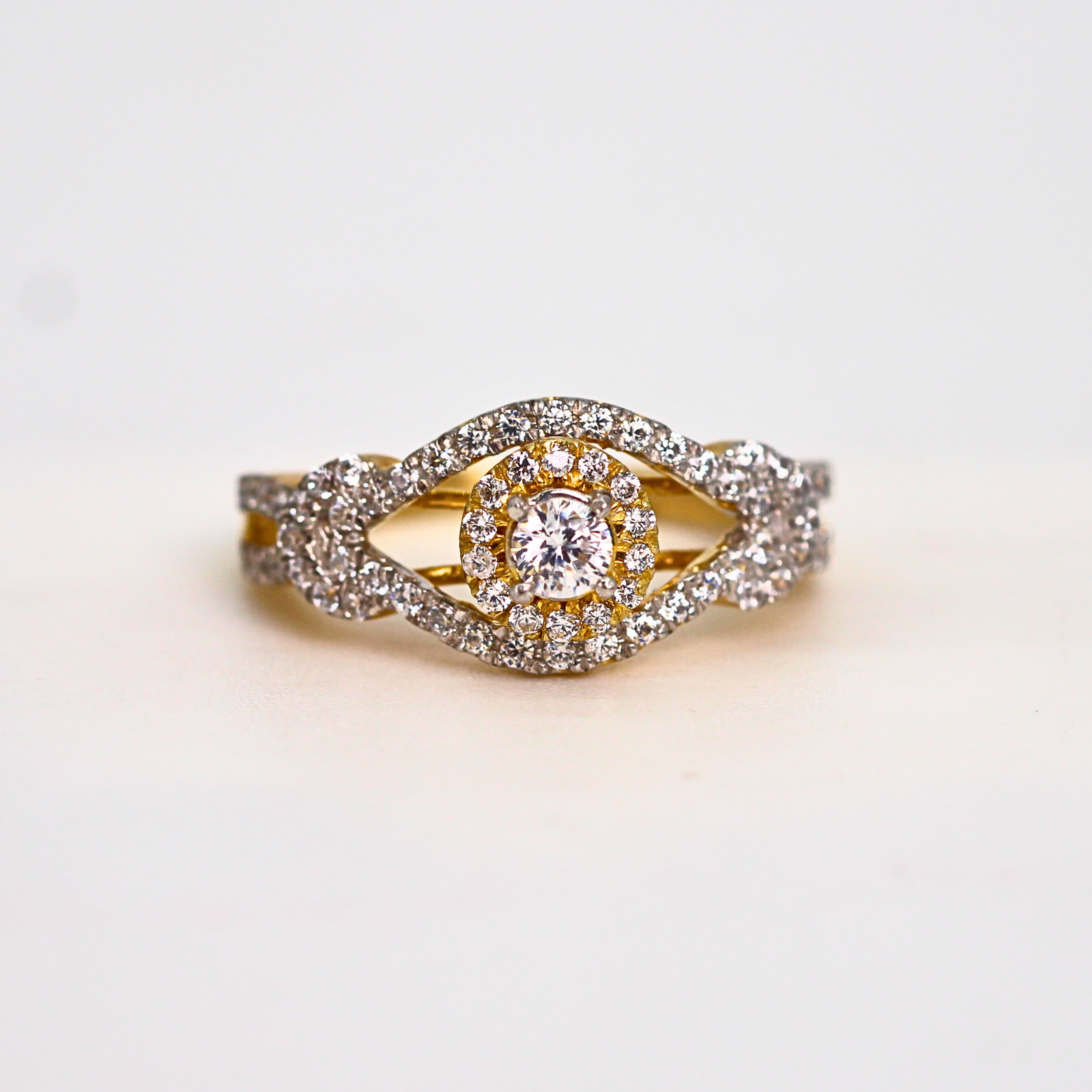 Diamond Open Halo Center Band Ring