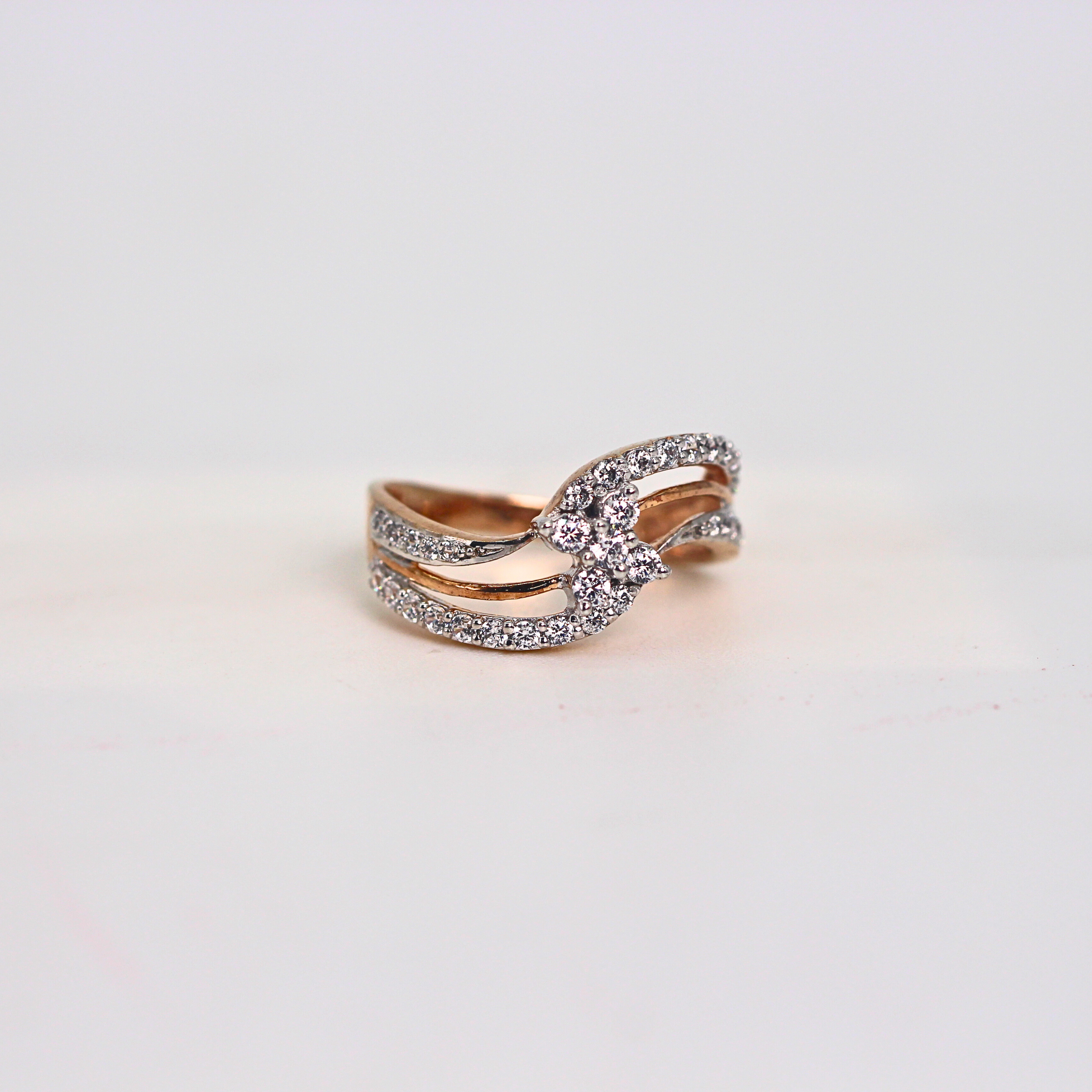 Diamond Multi Row Flow Band Ring