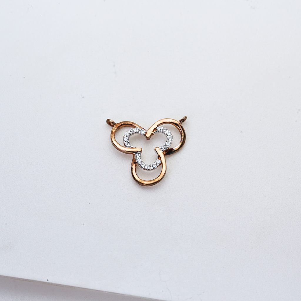 Diamond Gold Pendant Interlinked Curve Shape