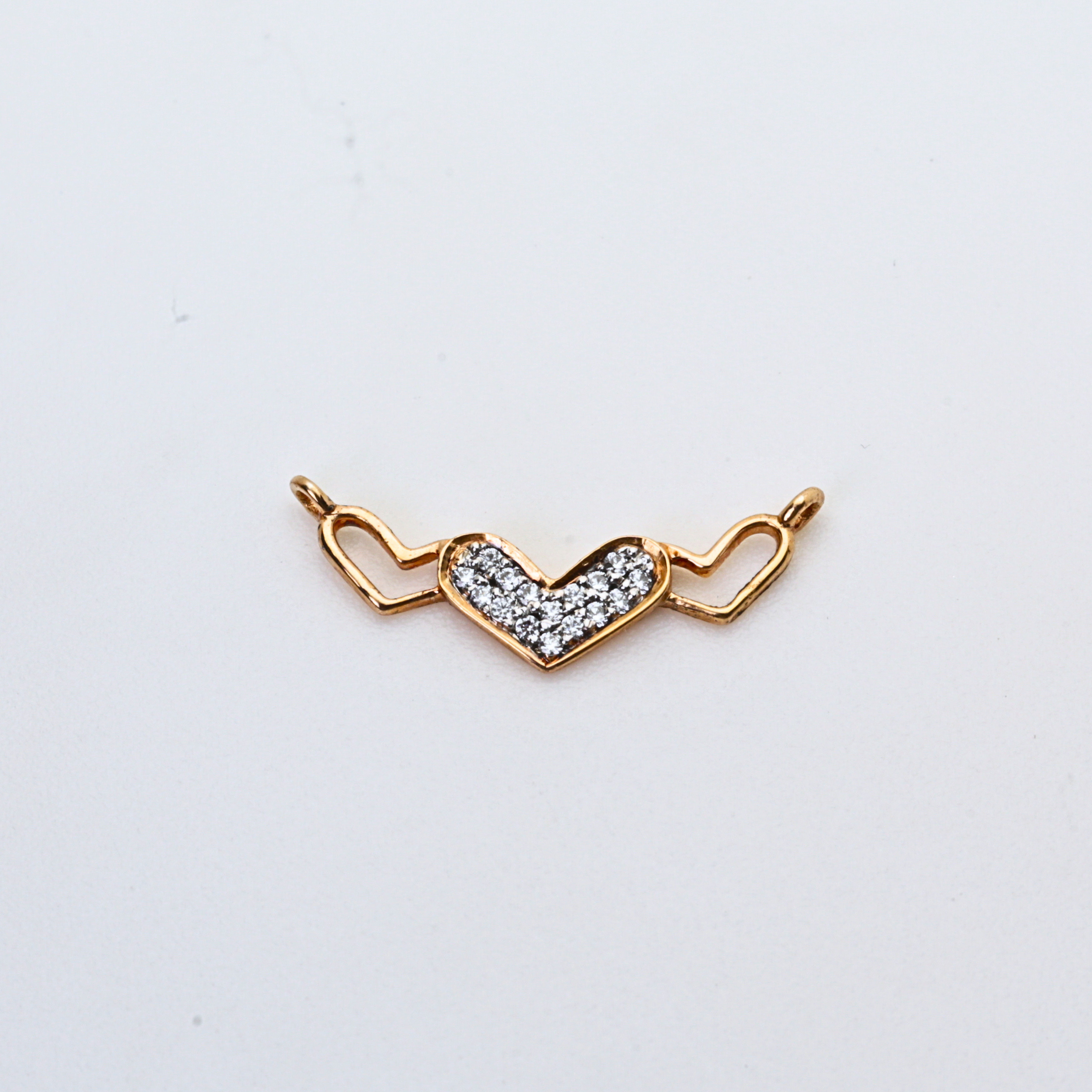 Gold Heart Shape Diamond Design Pendant