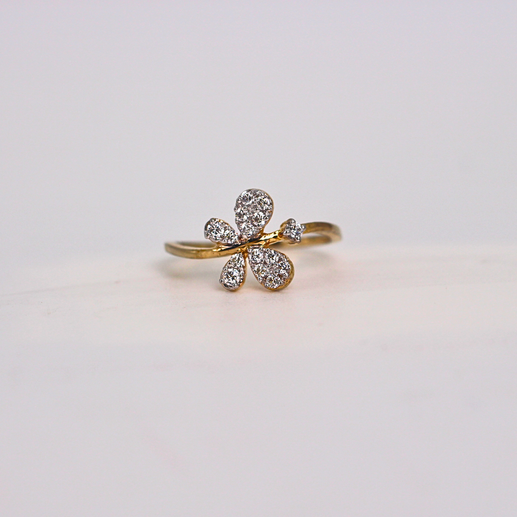 Diamond Floral Cluster Band Ring