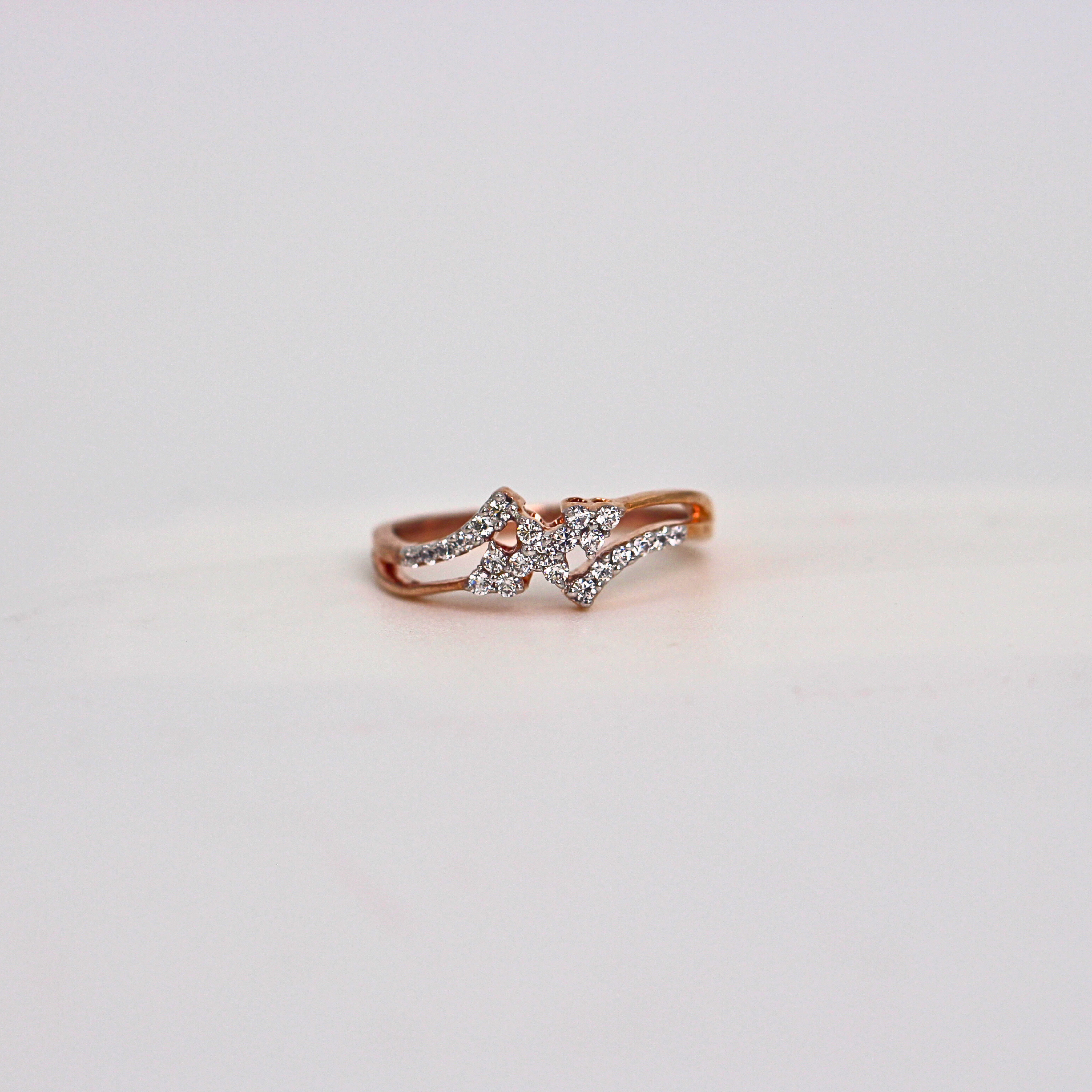 Diamond Bow Style Open Band Ring