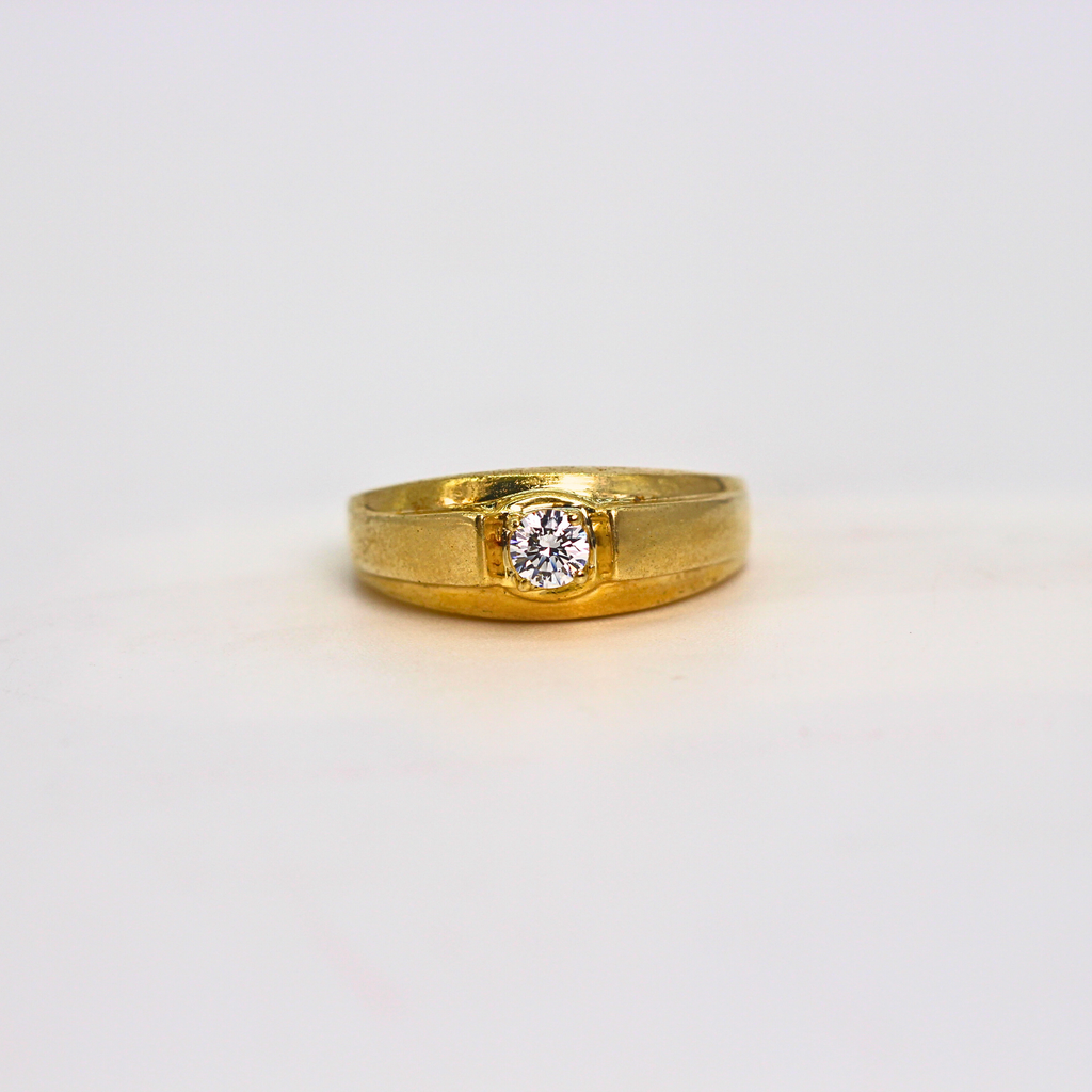 Diamond Single Stone Band Ring
