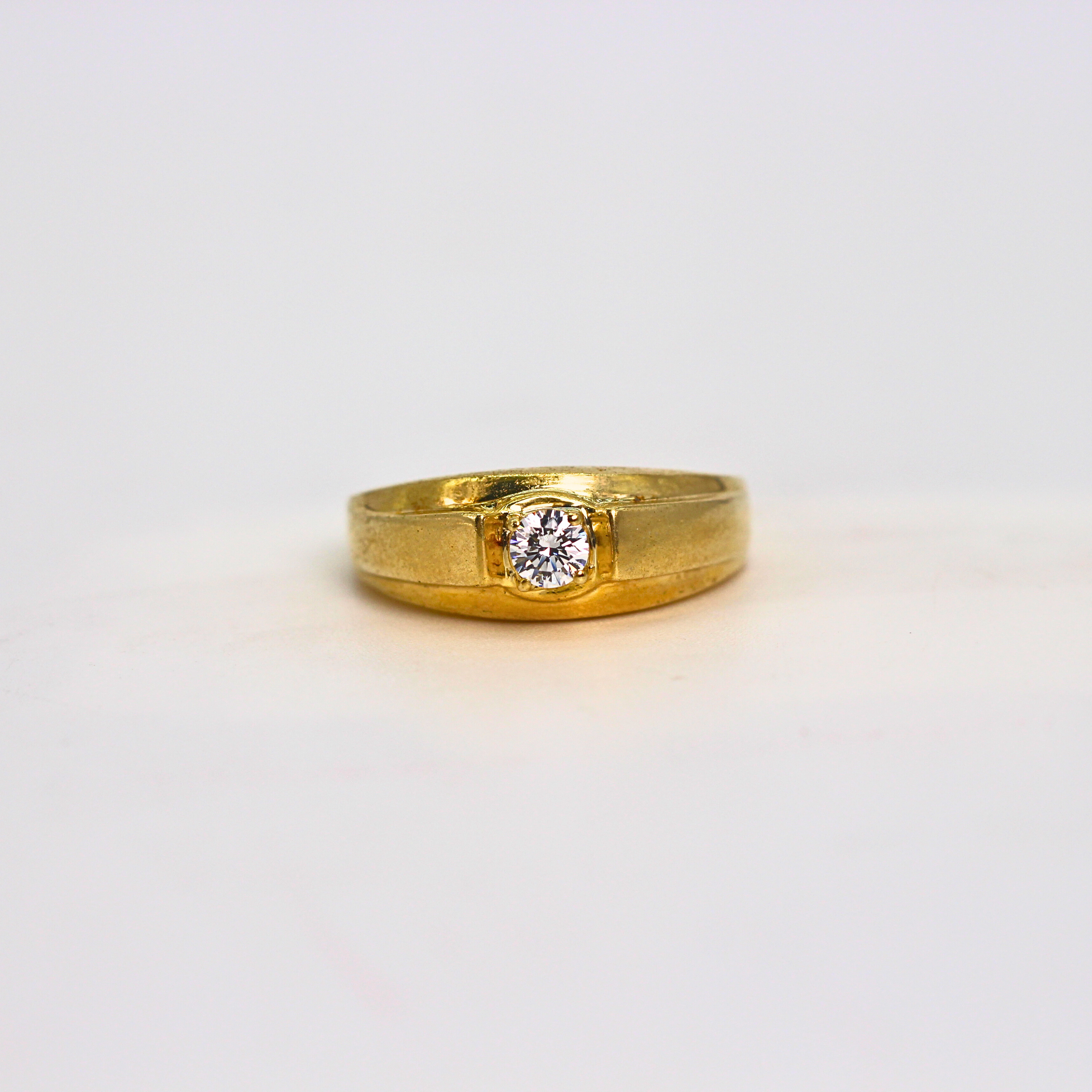 Diamond Single Stone Band Ring