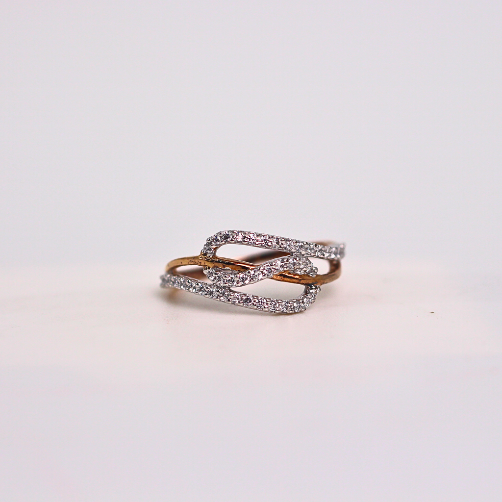 Diamond Interlock Open Band Ring