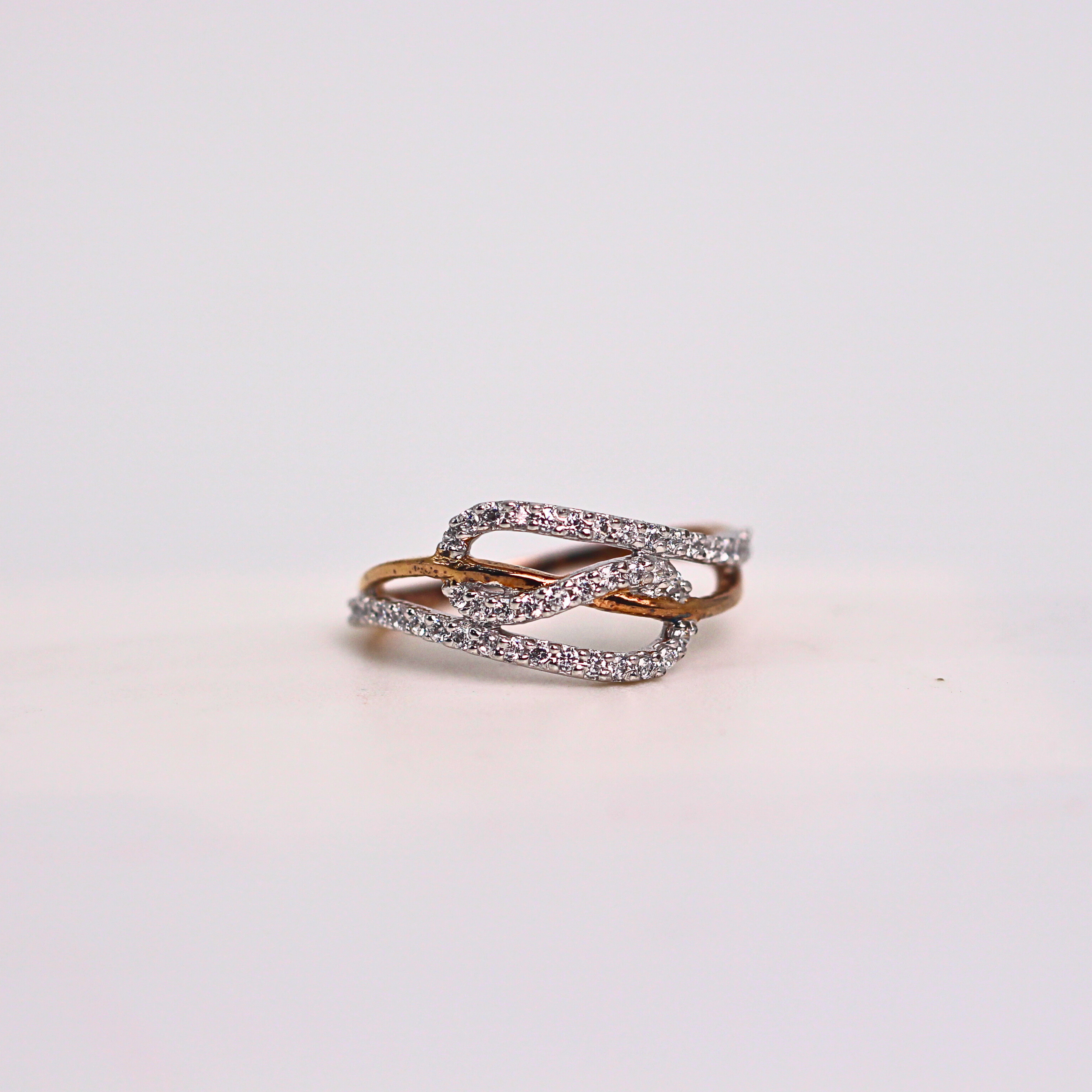 Diamond Interlock Open Band Ring