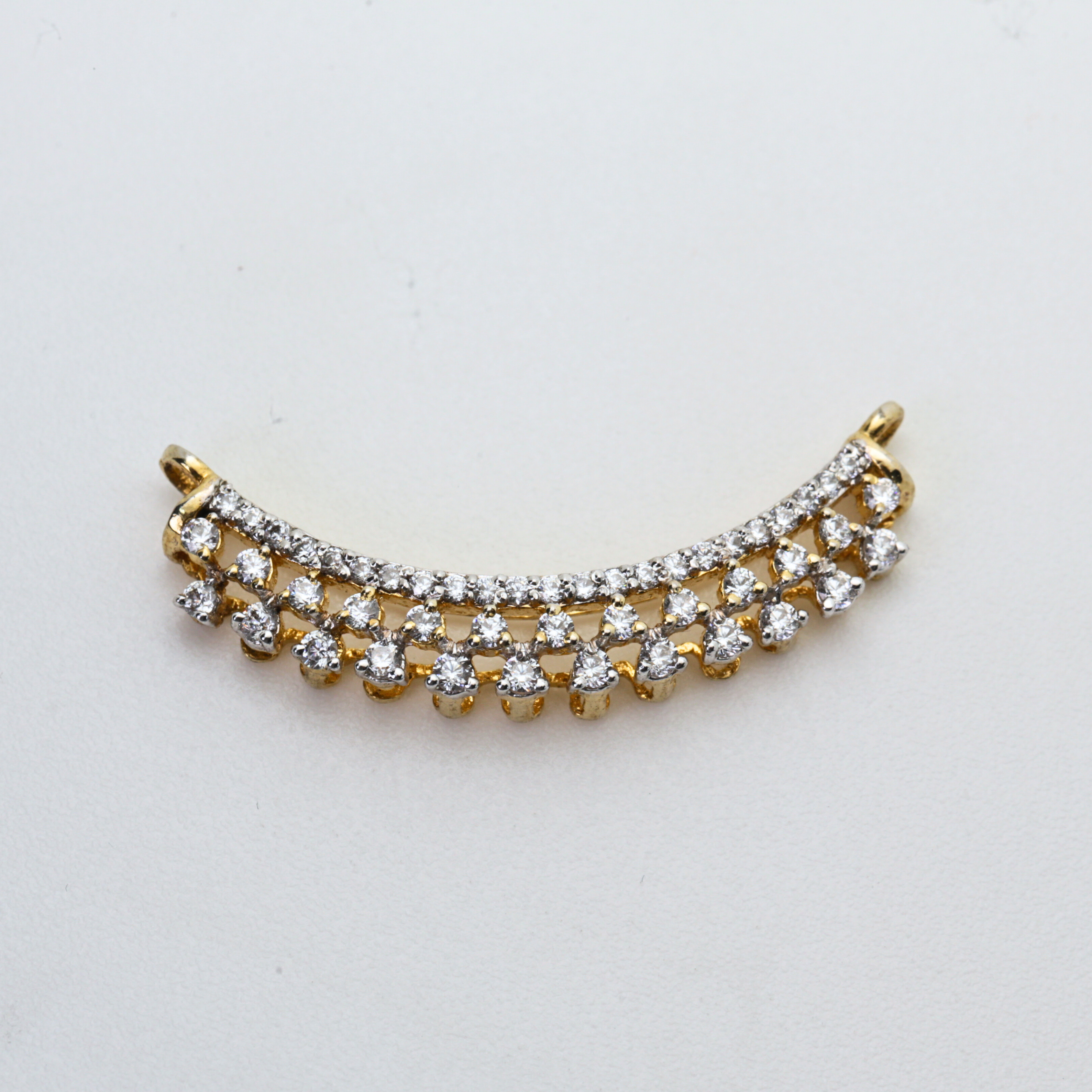 Diamond Curved Gold Mangalsutra Pendant for Women