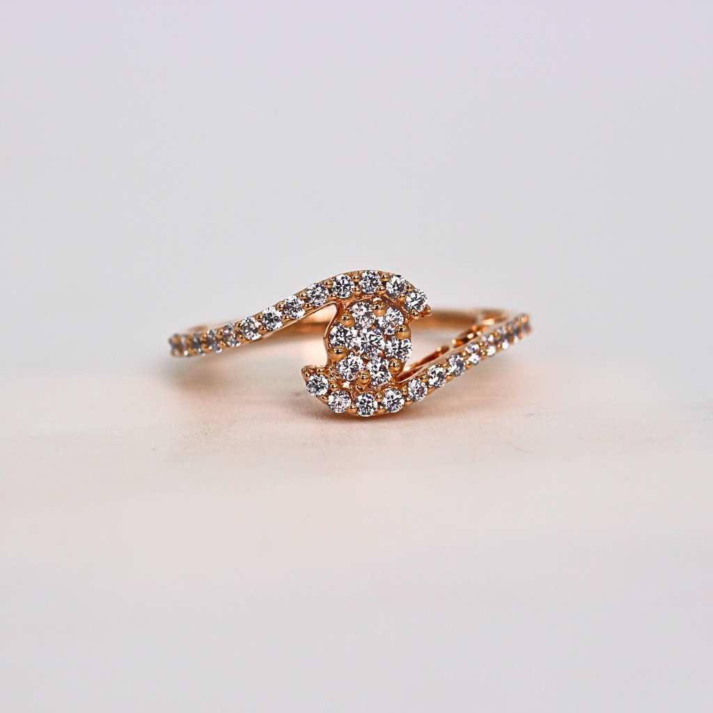 Diamond Crescent Open Band Ring