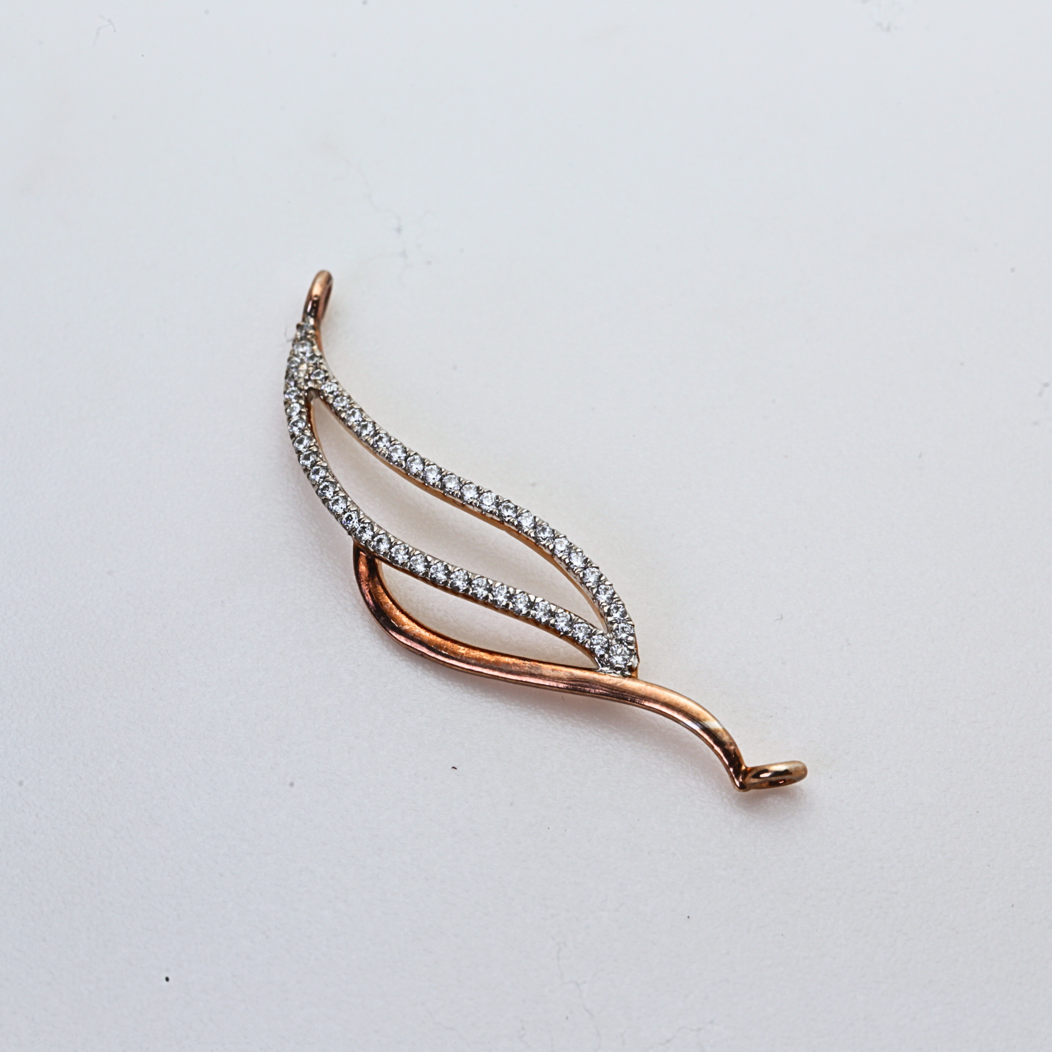 Curved Diamond Gold Pendant