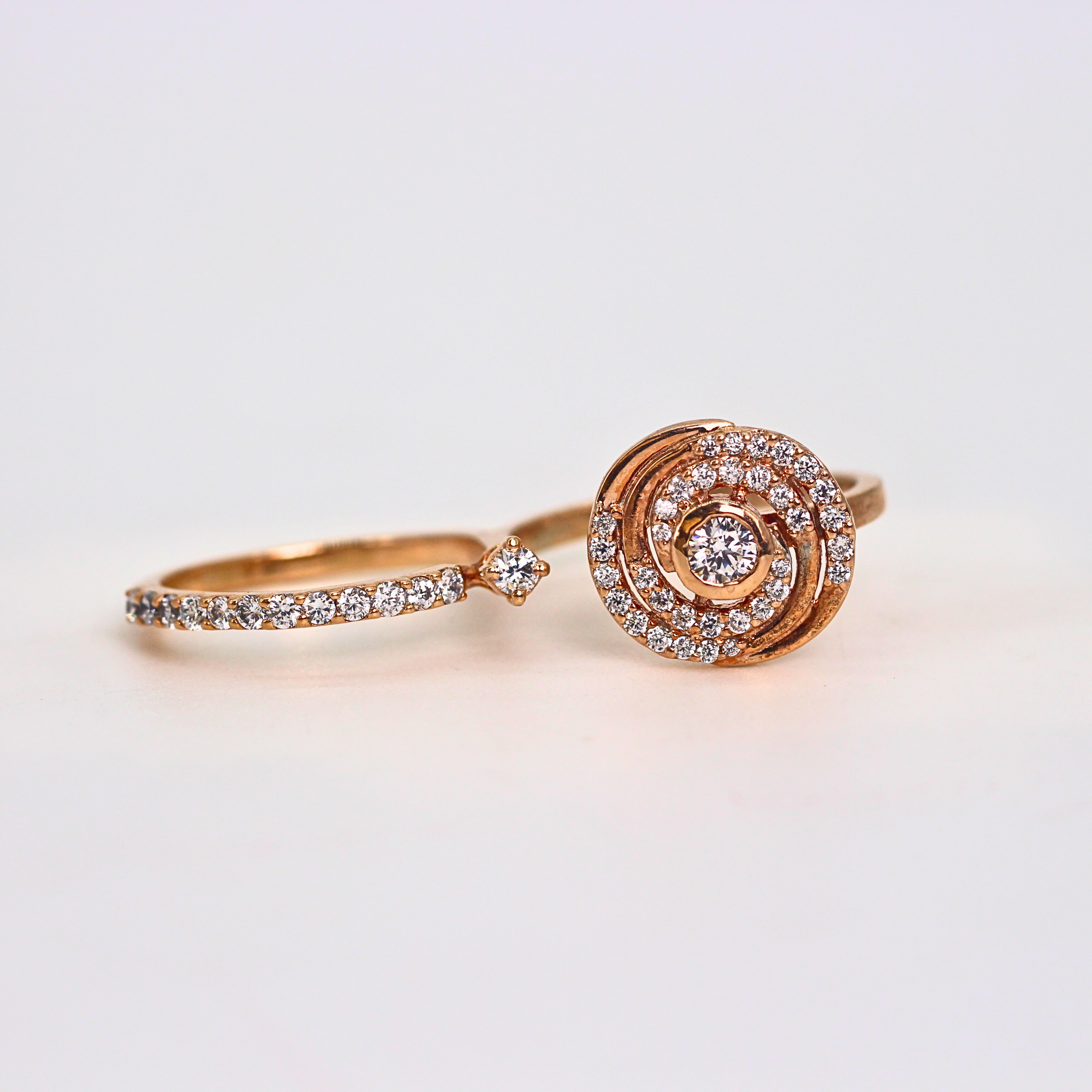 Diamond Round Halo Open Band Ring