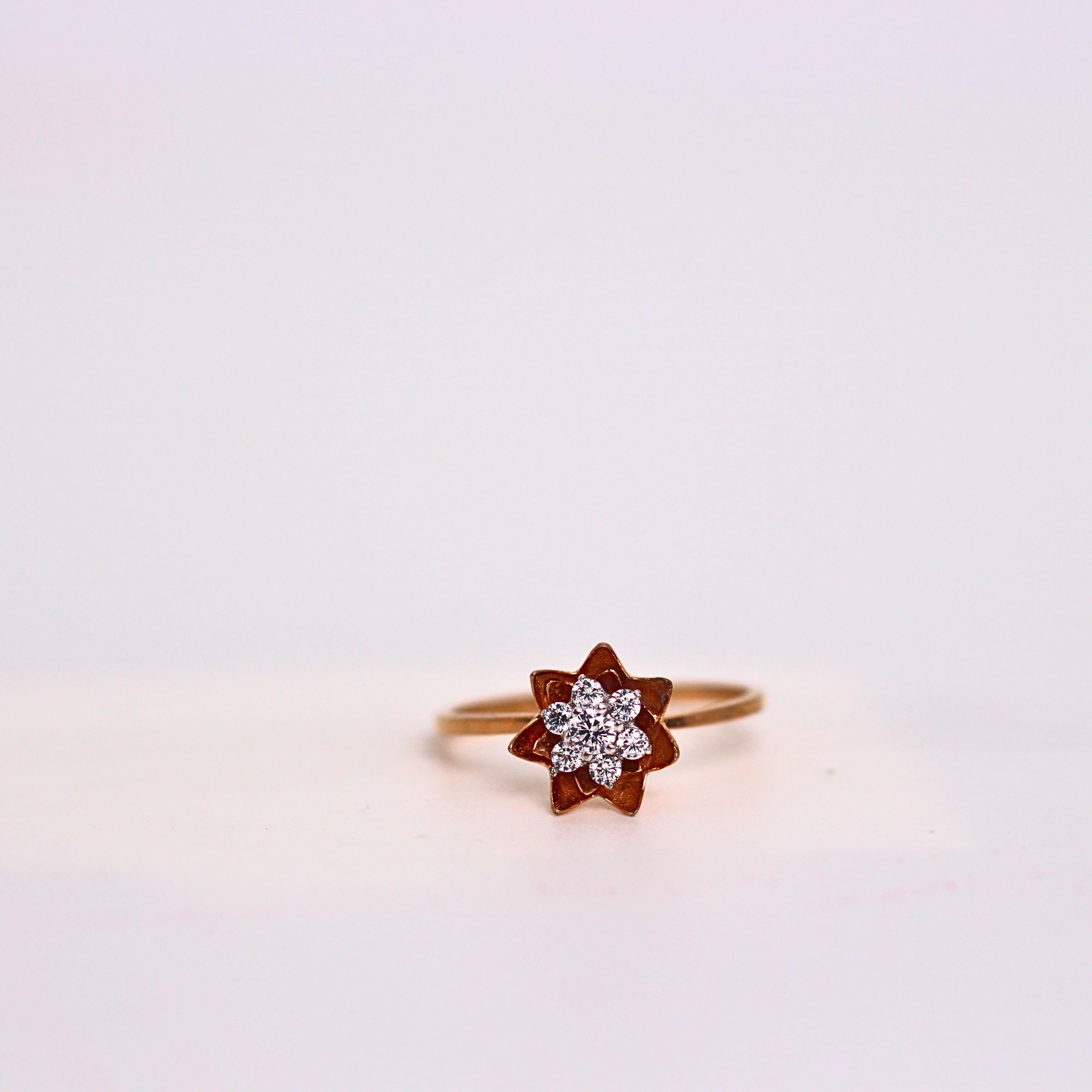 Diamond Floral Cluster Band Ring