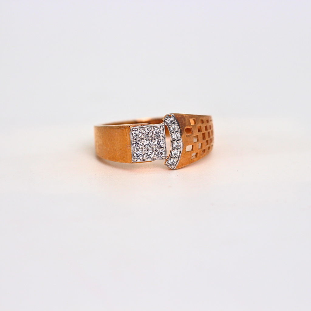 Diamond Panel Wide Band Ring