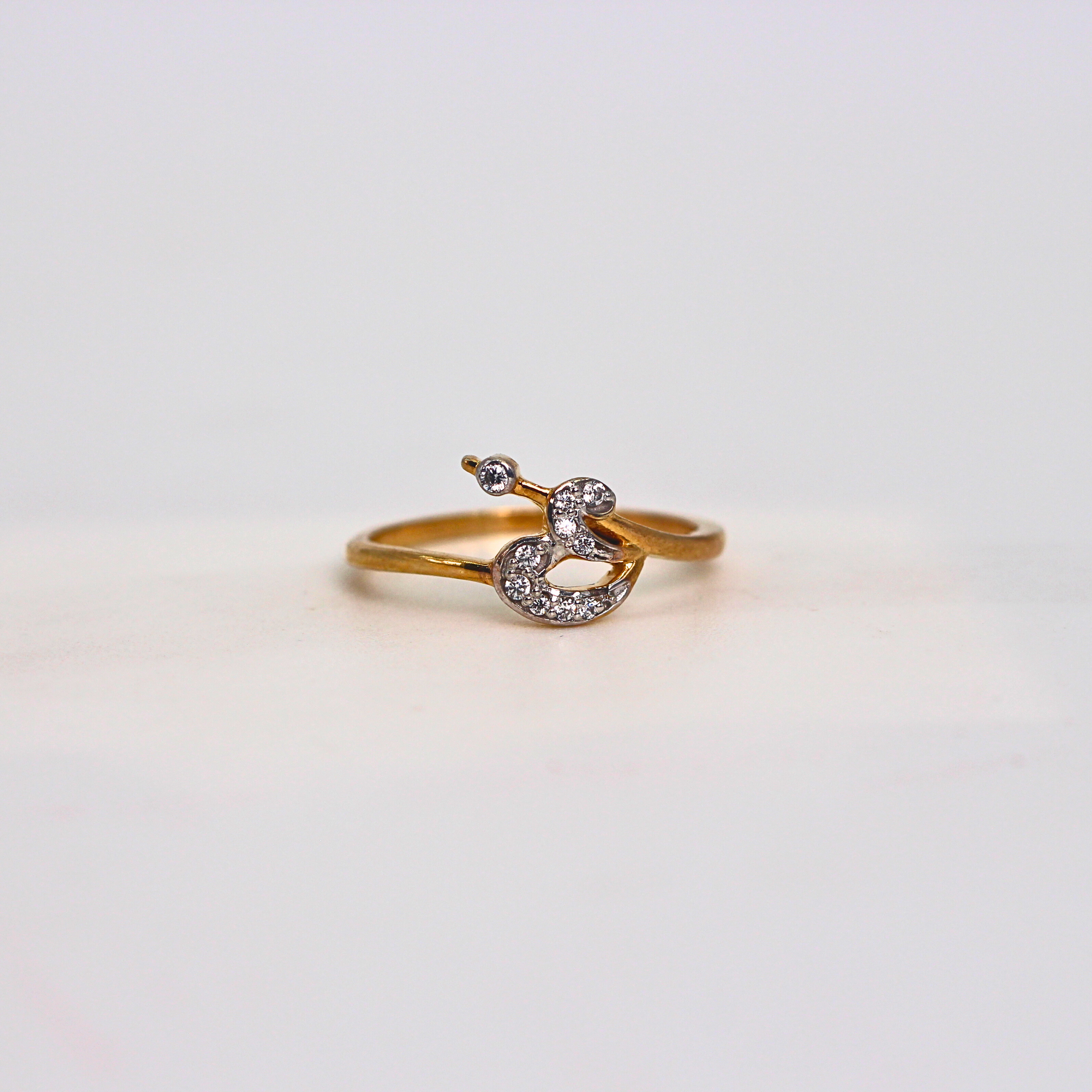 Diamond Swirl Open Band Ring