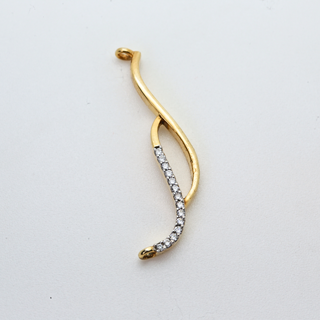Curved Wave Shape Gold Pendant
