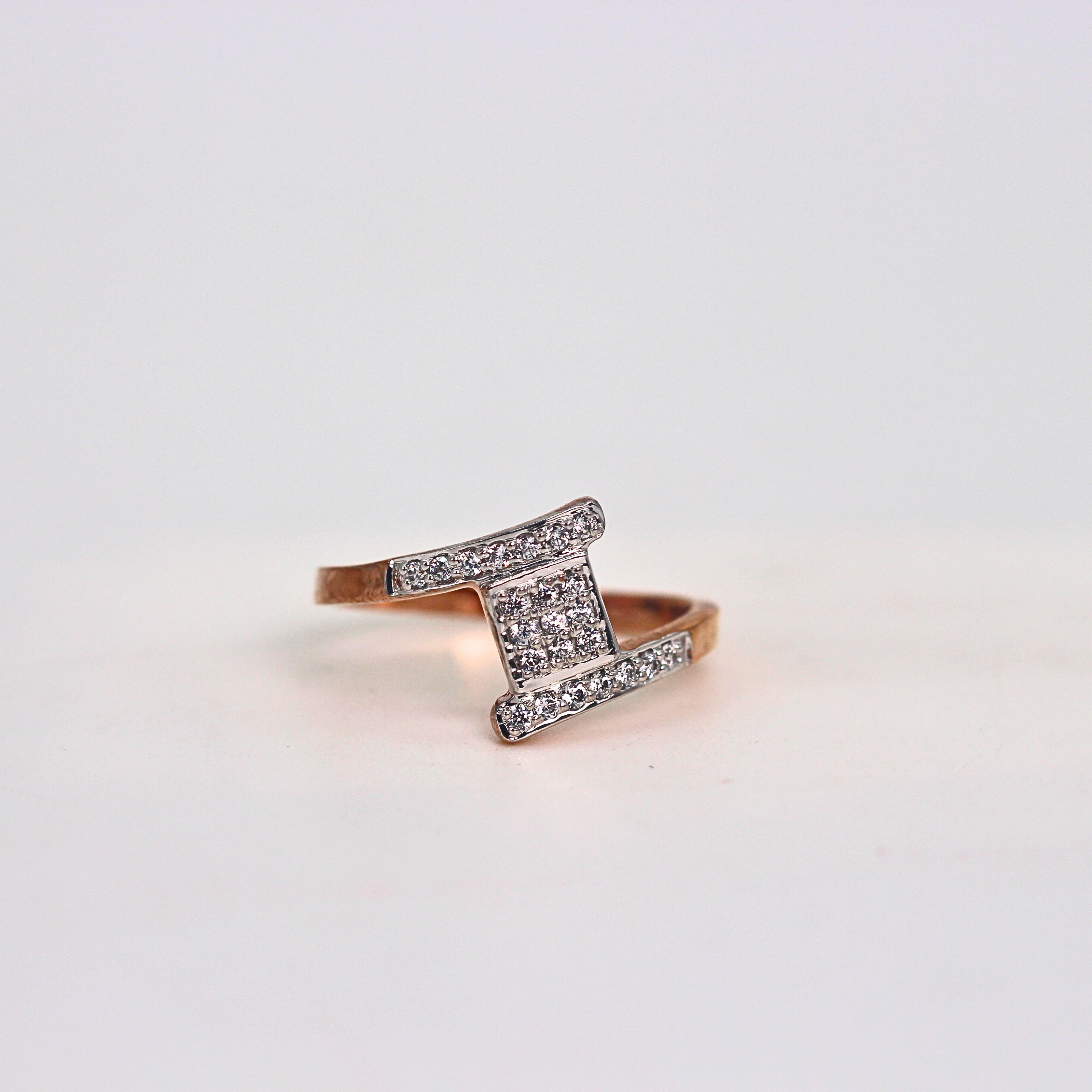 Diamond Linear Open Band Ring
