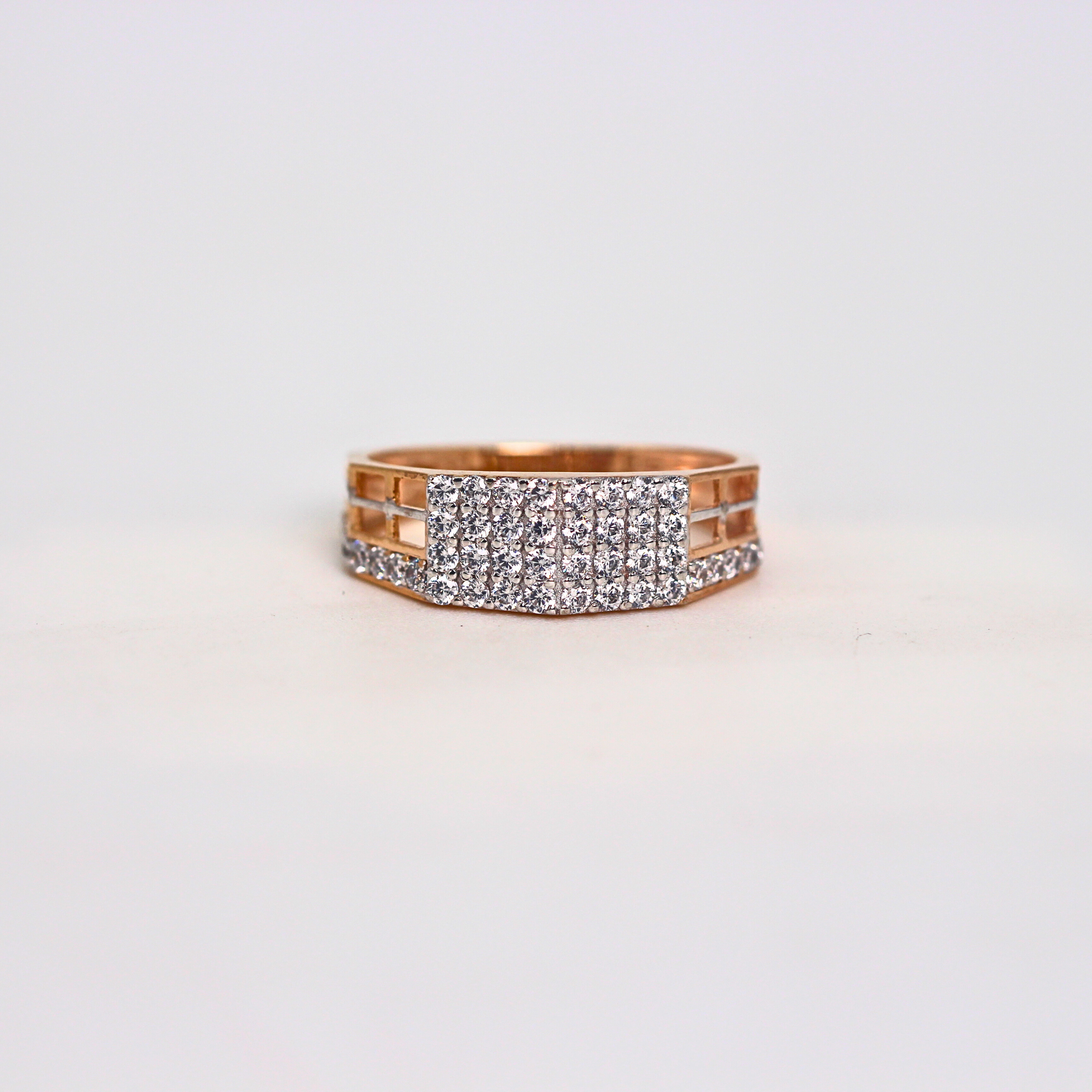 Diamond Multi Row Broad Band Ring