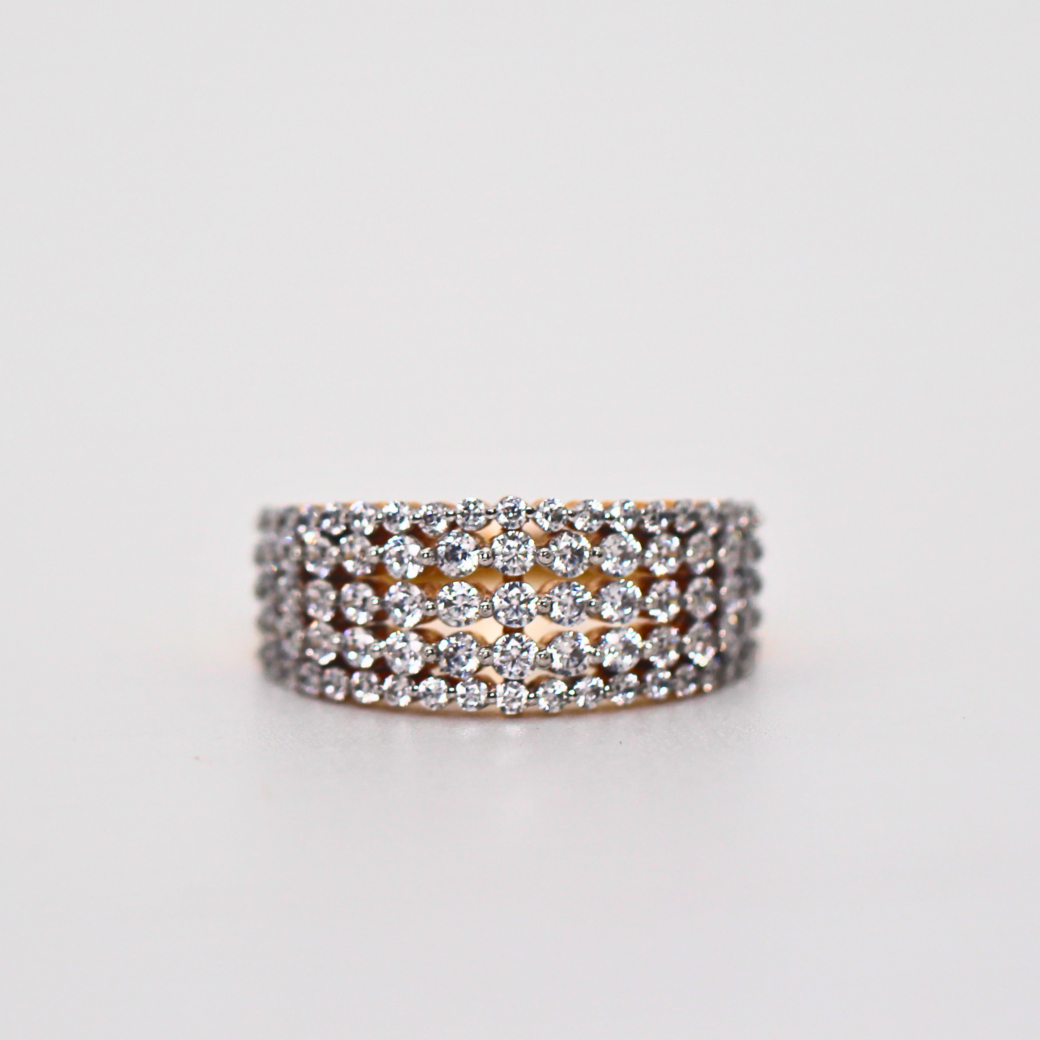 Diamond Multi Row Band Ring