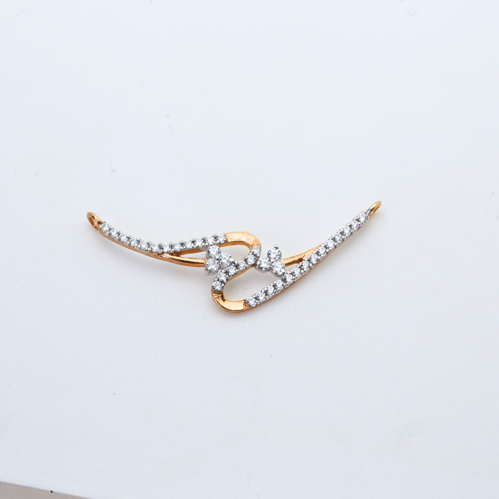 Infinity Shape Diamond Gold Pendant