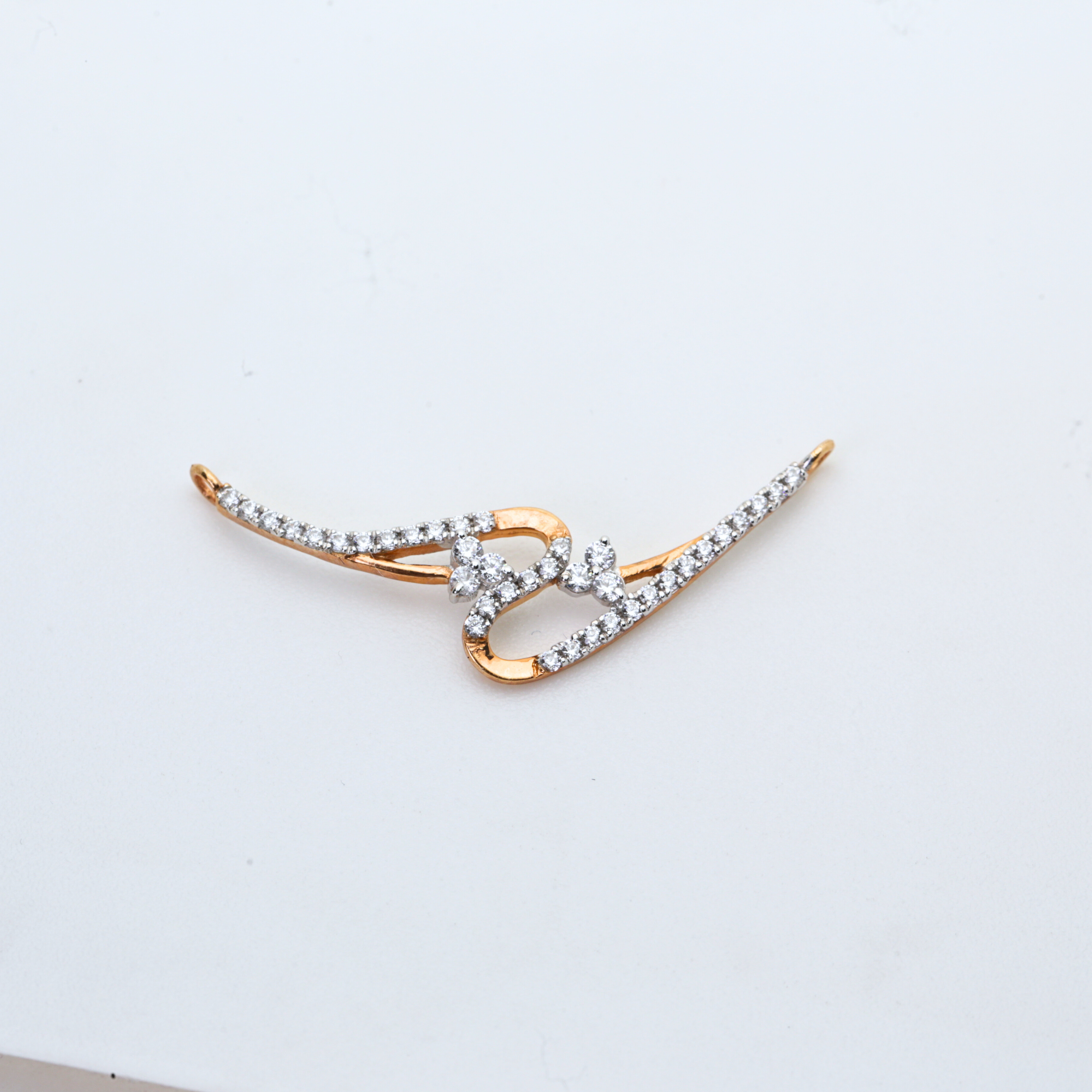 Infinity Shape Diamond Gold Pendant