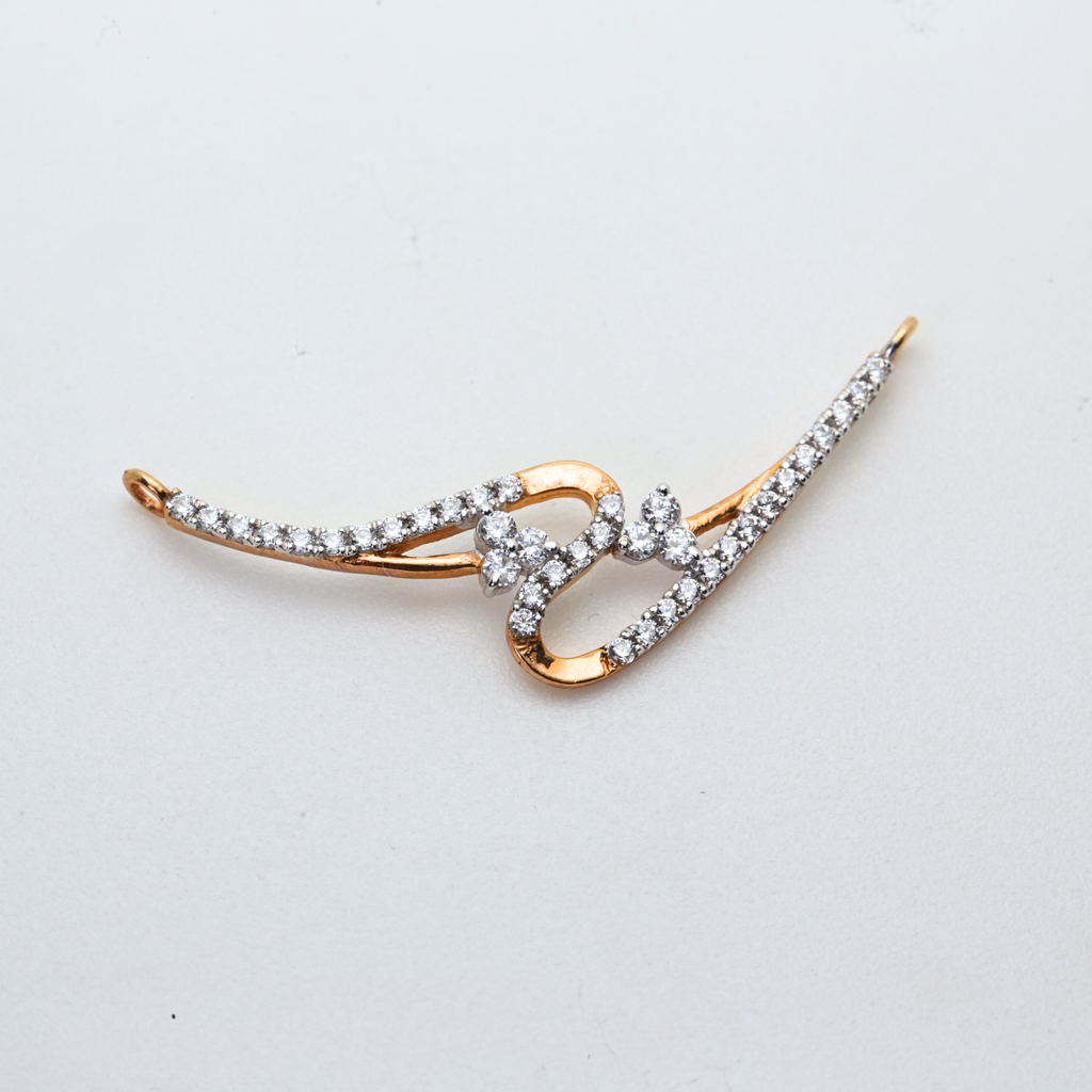 Infinity Shape Diamond Gold Pendant