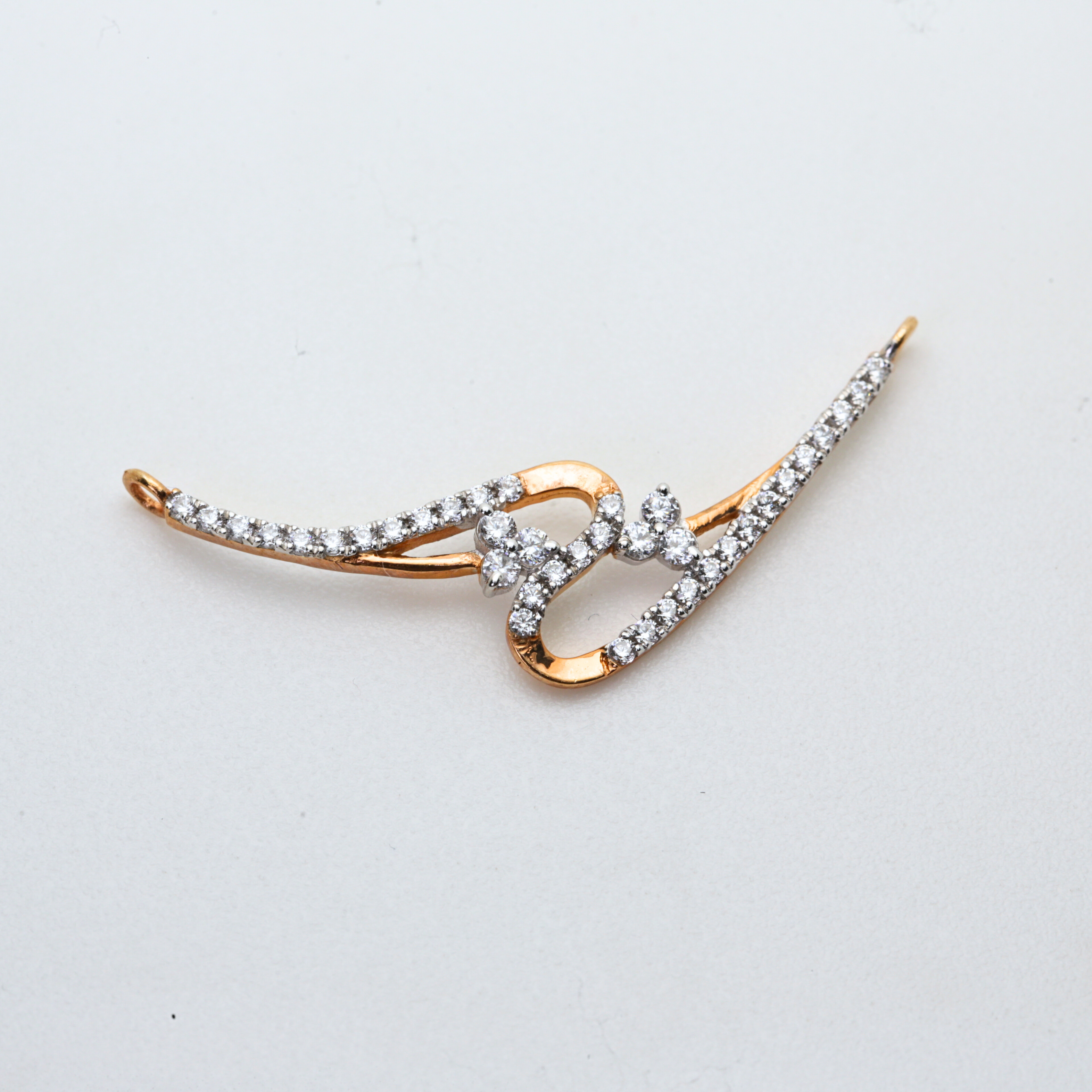 Infinity Shape Diamond Gold Pendant