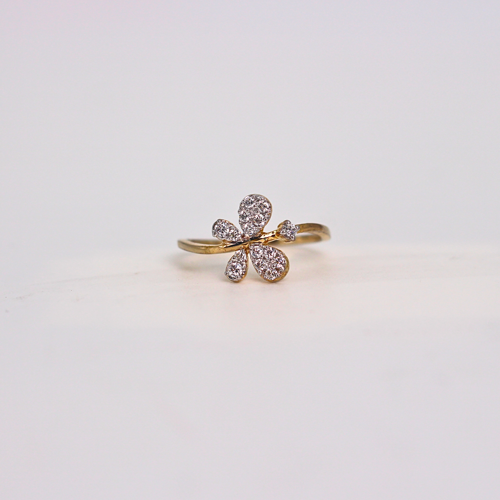 Diamond Floral Cluster Band Ring