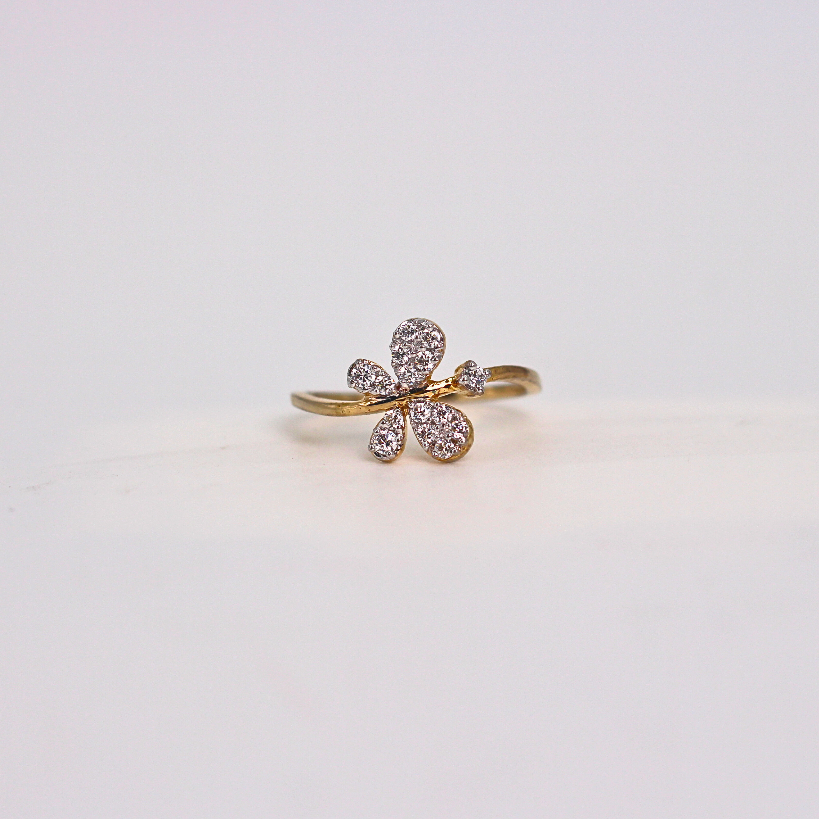 Diamond Floral Cluster Band Ring