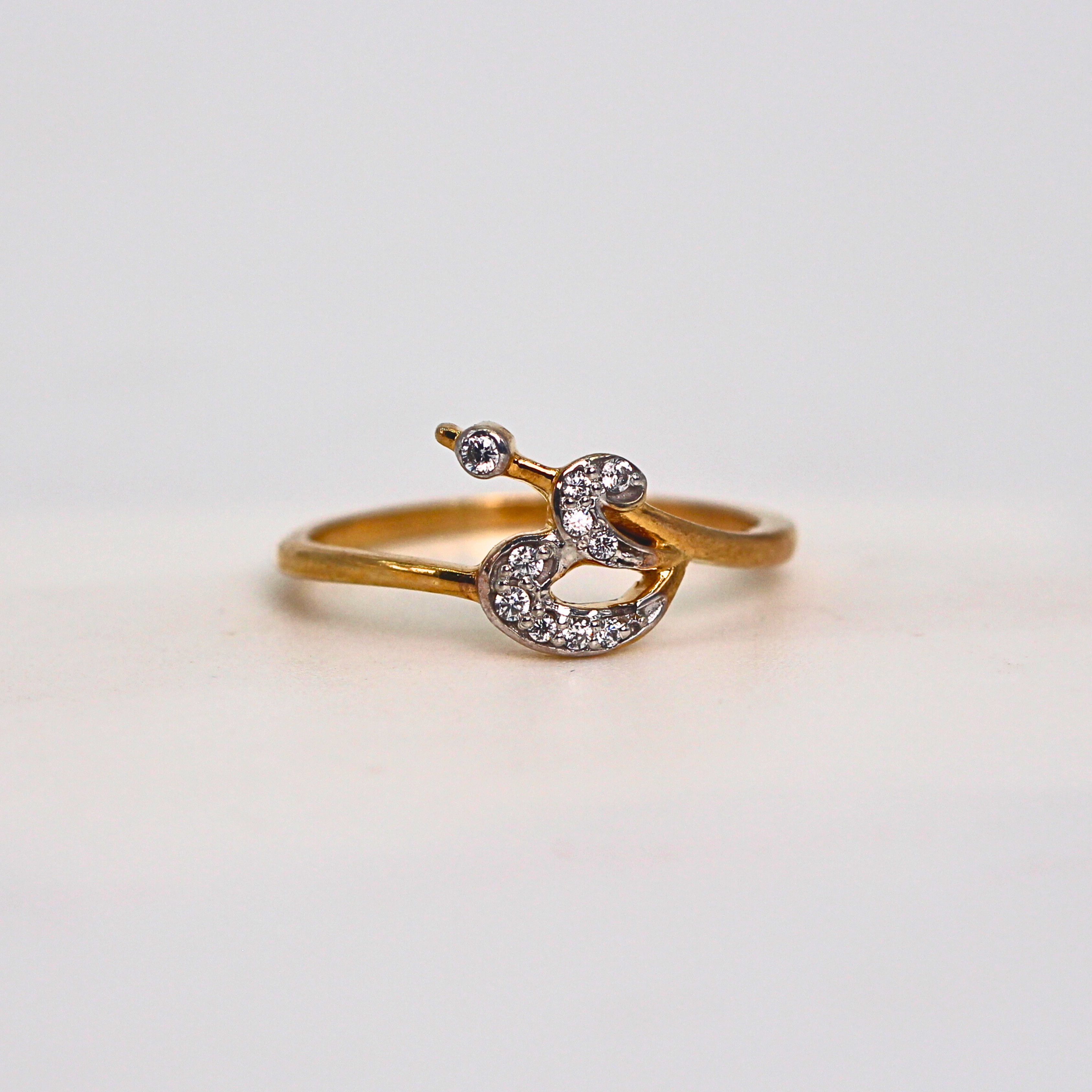 Diamond Swirl Open Band Ring
