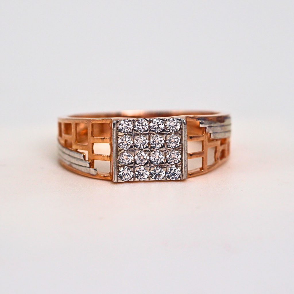 Diamond Grid Pattern Band Ring