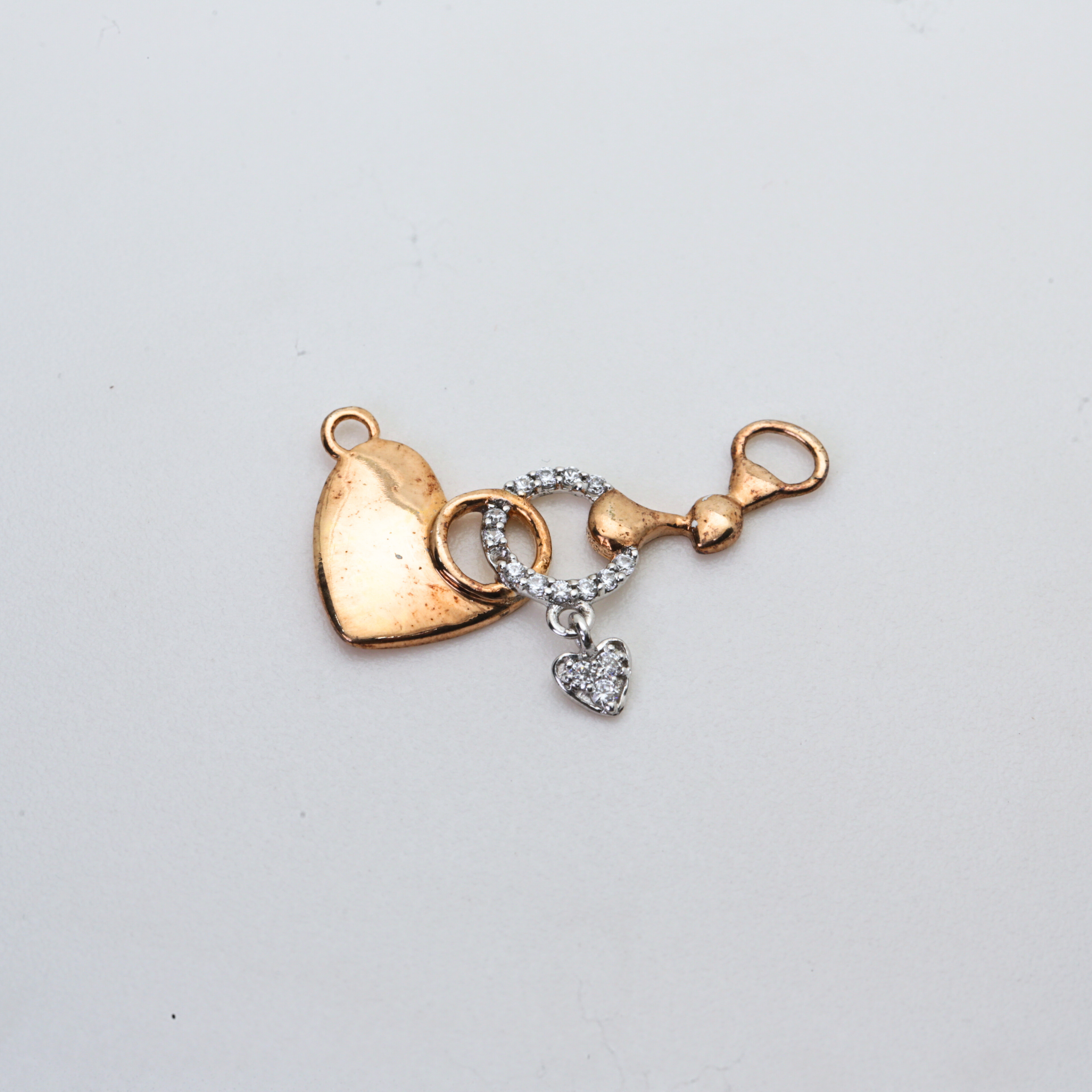 Heart Charm Gold Stone Pendant For Her