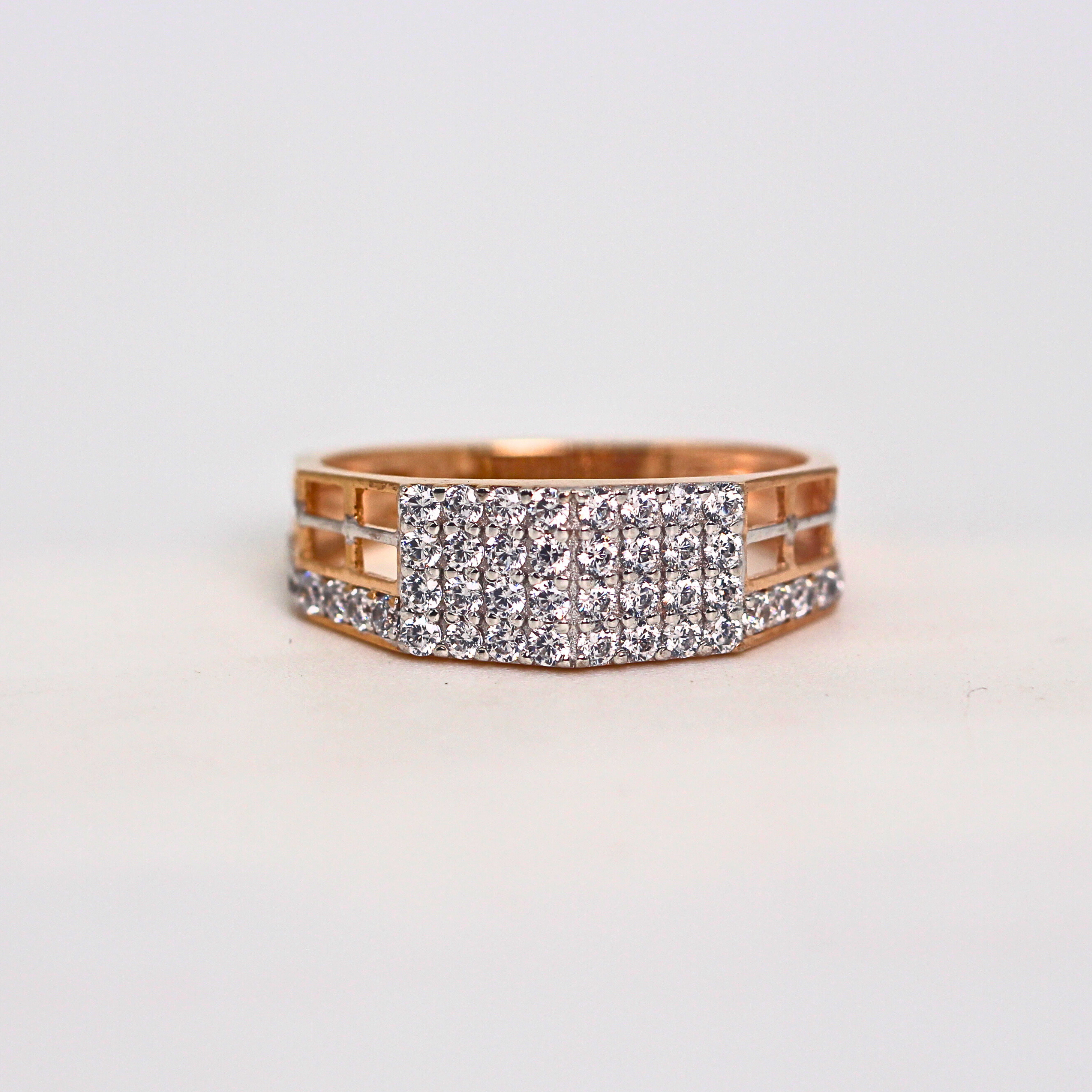 Diamond Multi Row Broad Band Ring
