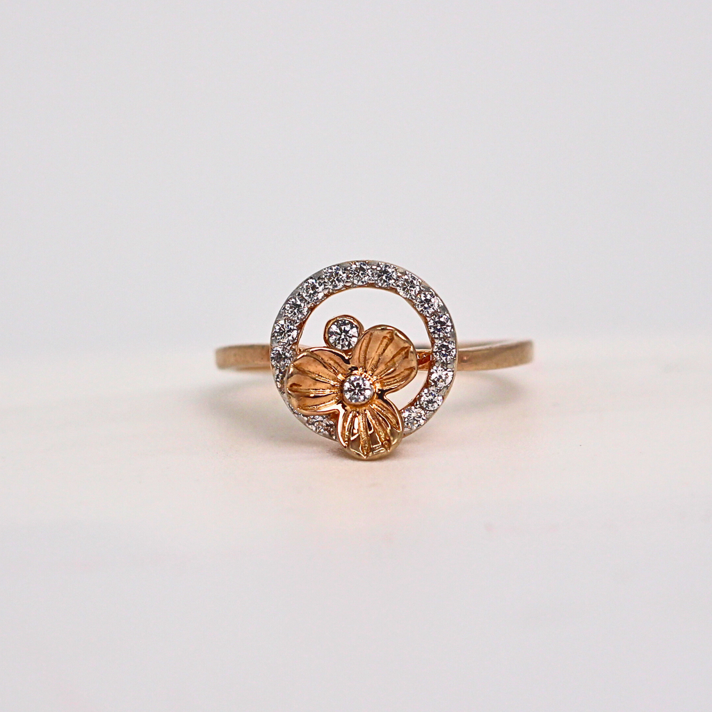 Diamond Floral Circle Band Ring