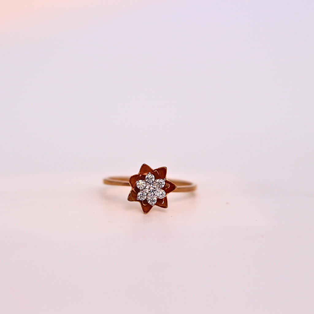 Diamond Floral Cluster Band Ring