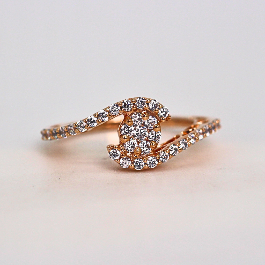 Diamond Crescent Open Band Ring