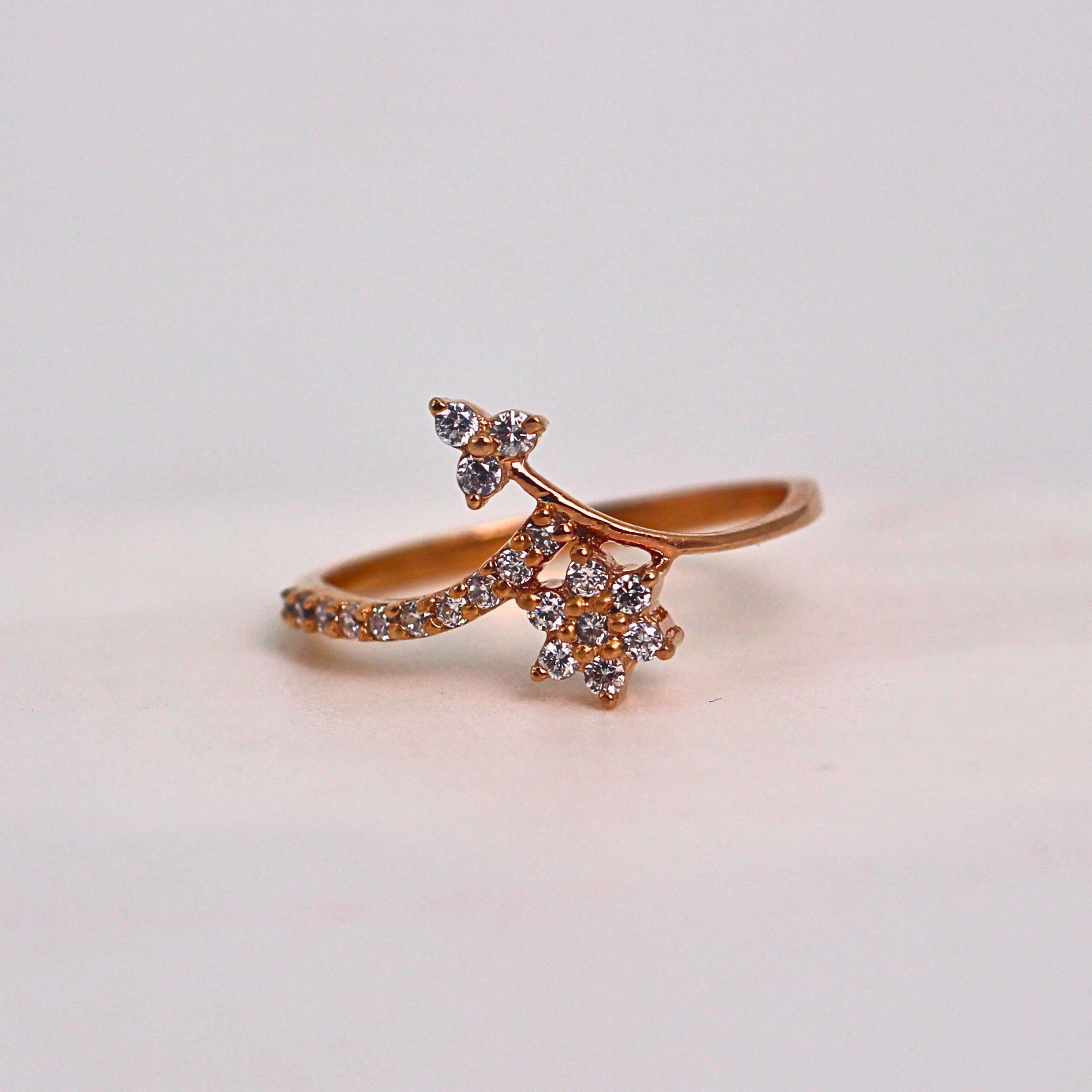 Diamond Star Curve Open Band Ring
