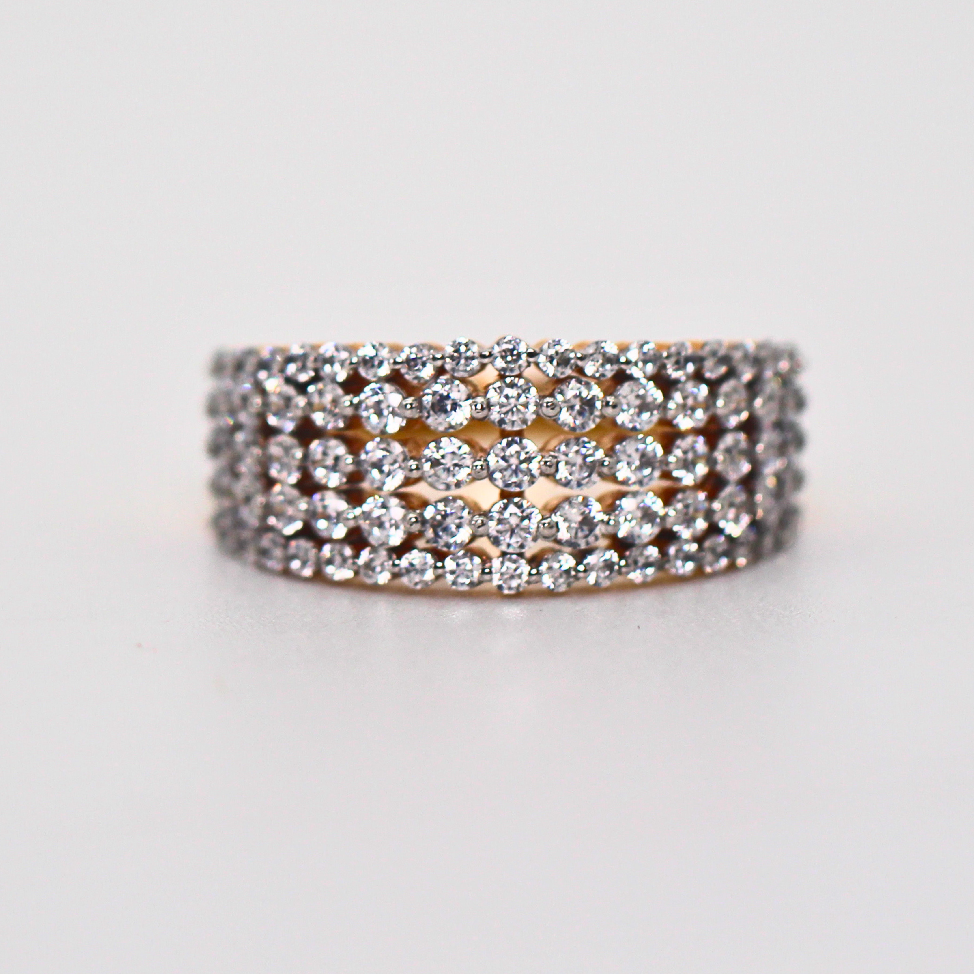 Diamond Multi Row Band Ring