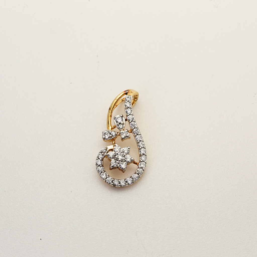 Gold Pendant with Curved Drop Style