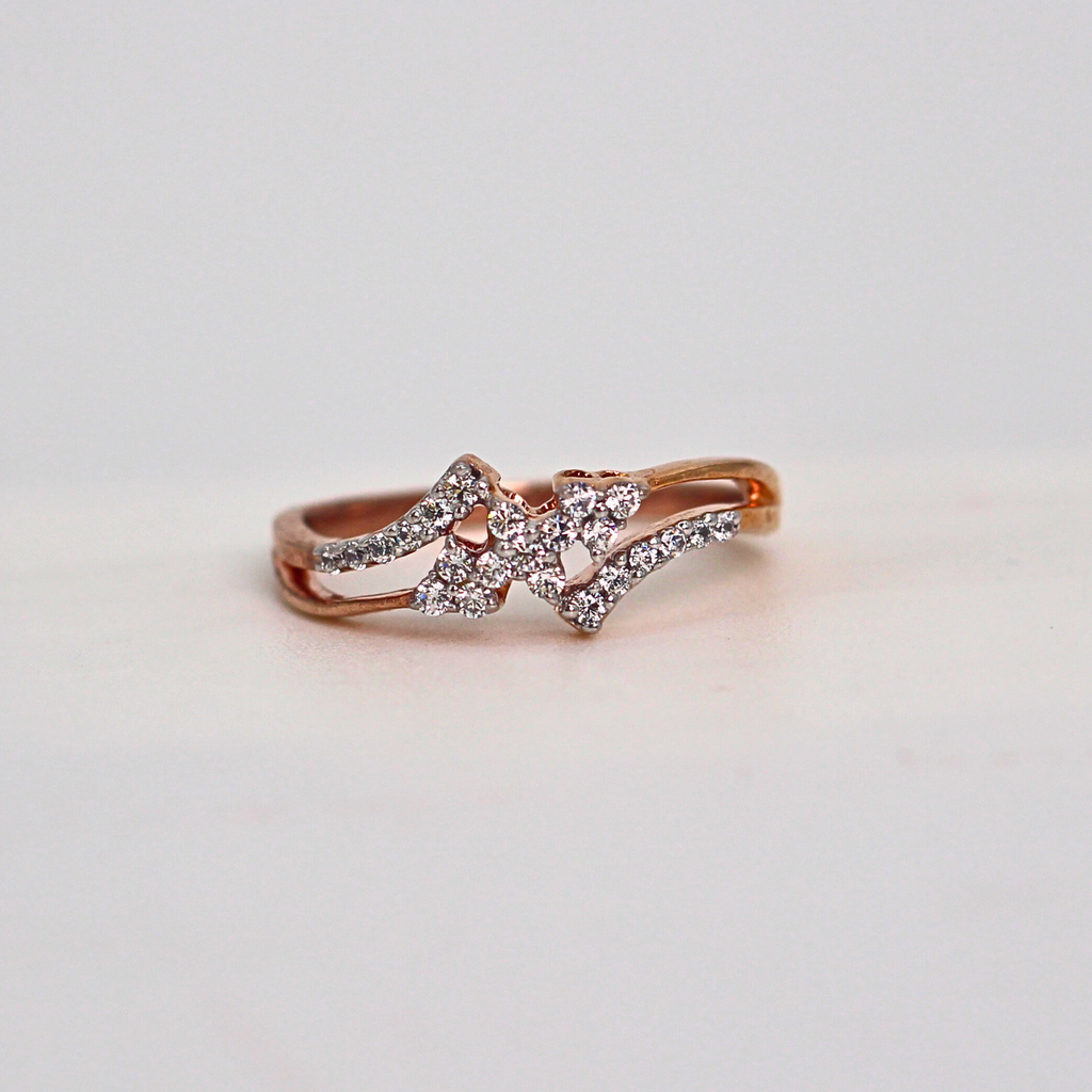 Diamond Bow Style Open Band Ring