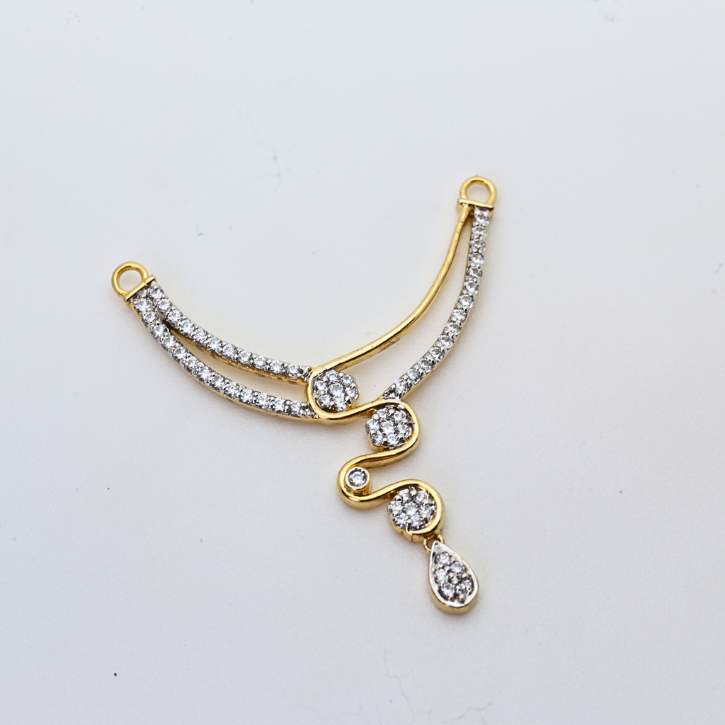 Gold Flow Drop Diamond Pendant Design