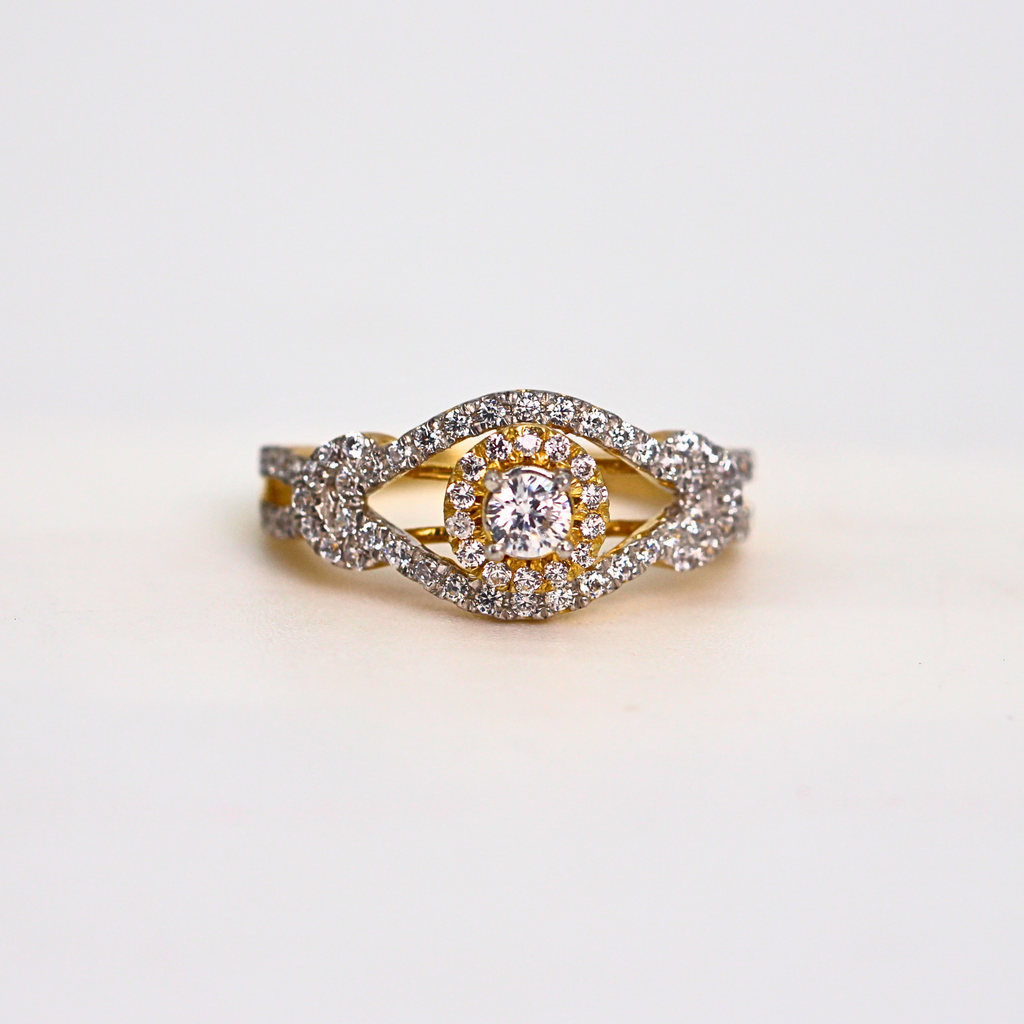 Diamond Open Halo Center Band Ring