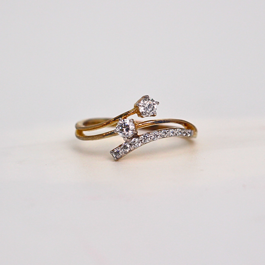 Diamond Curve Open Band Ring