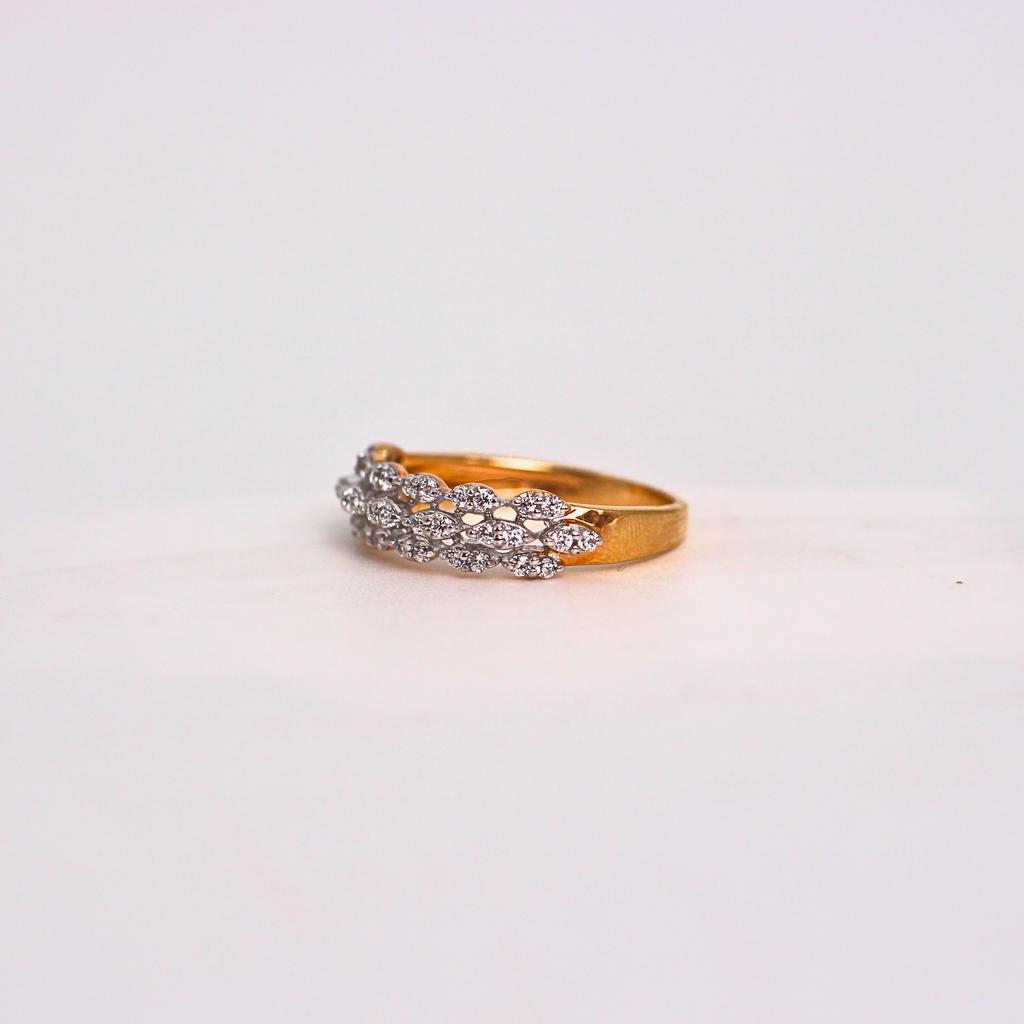 Diamond Lattice Multi Row Band Ring