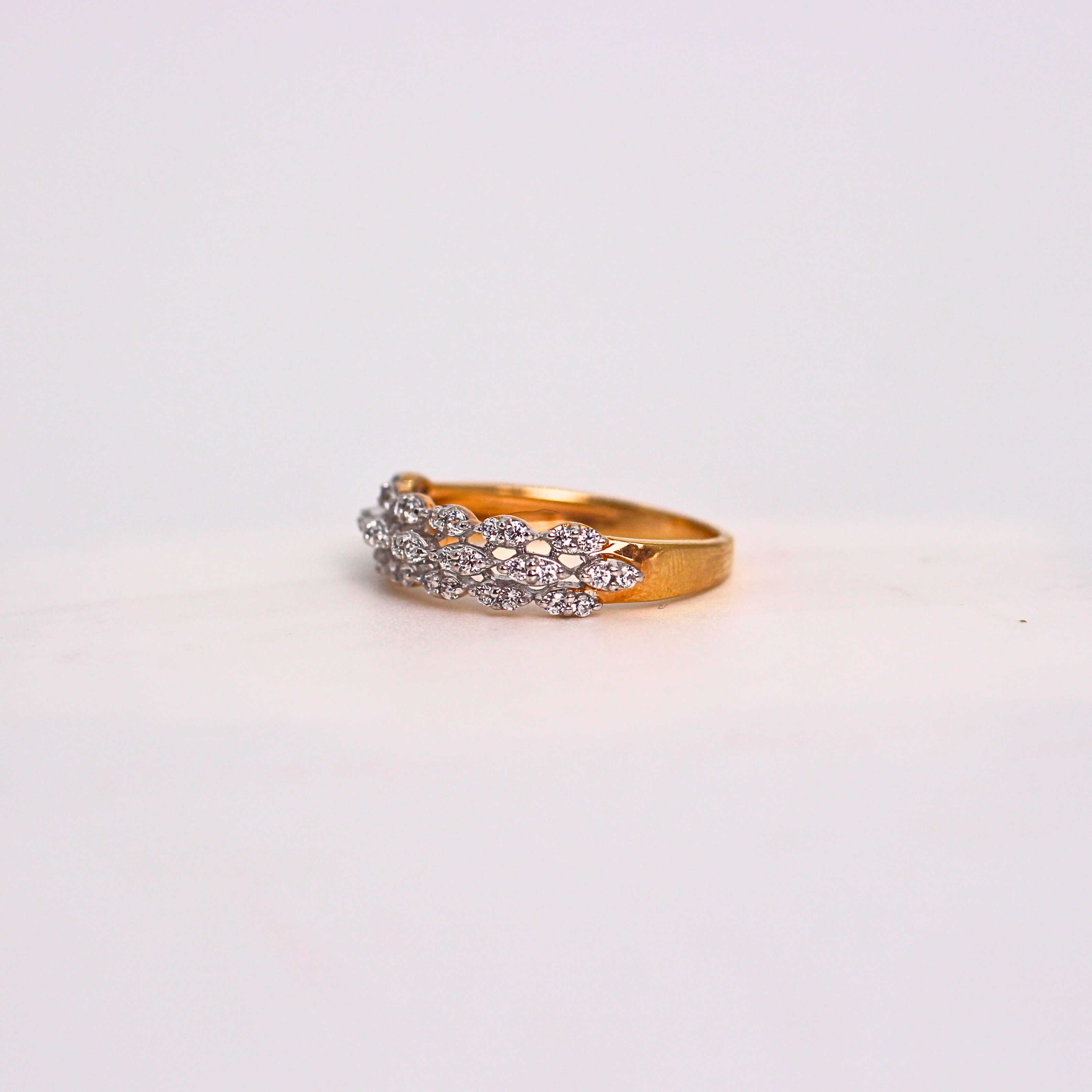 Diamond Lattice Multi Row Band Ring