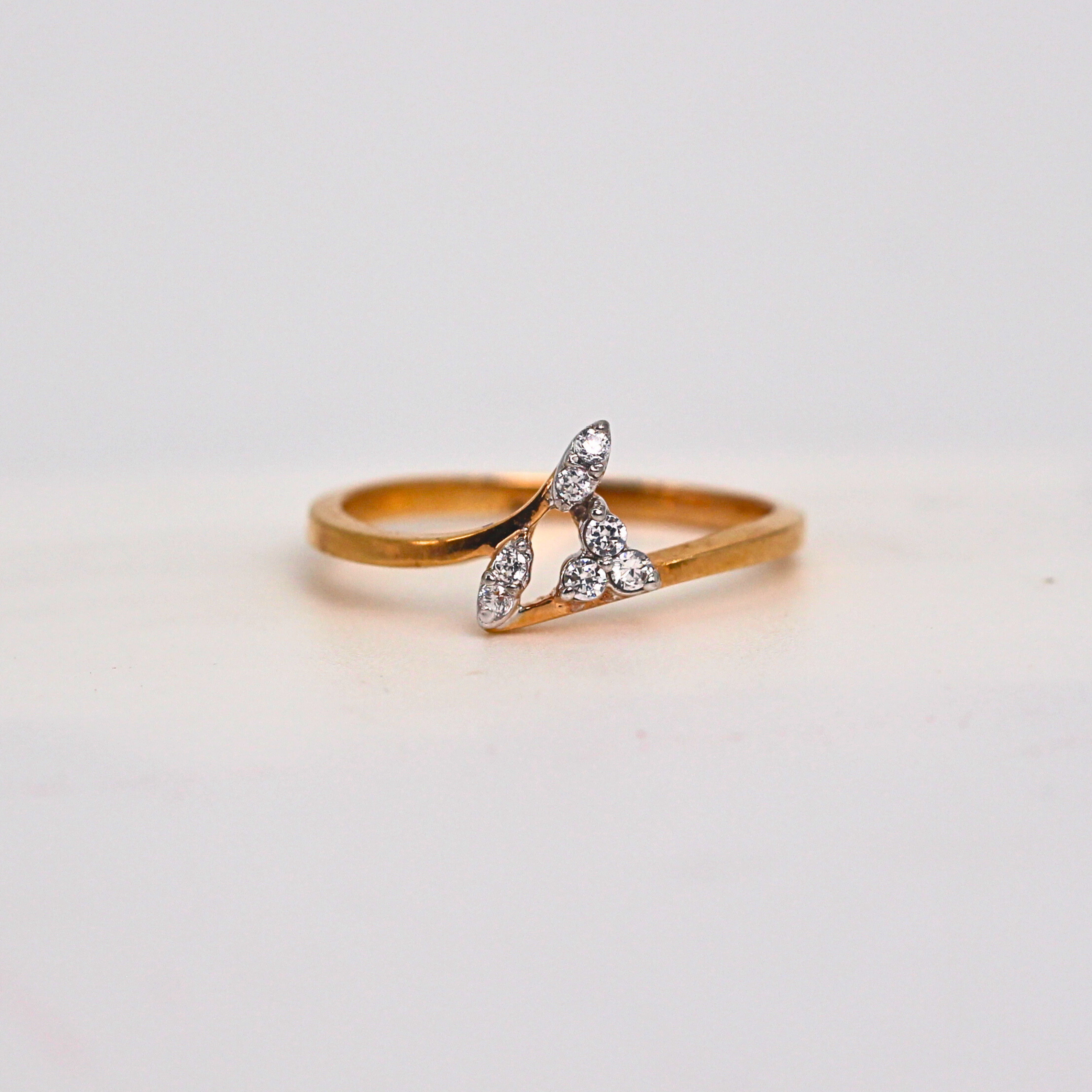 Diamond Triangle Accent Open Band Ring