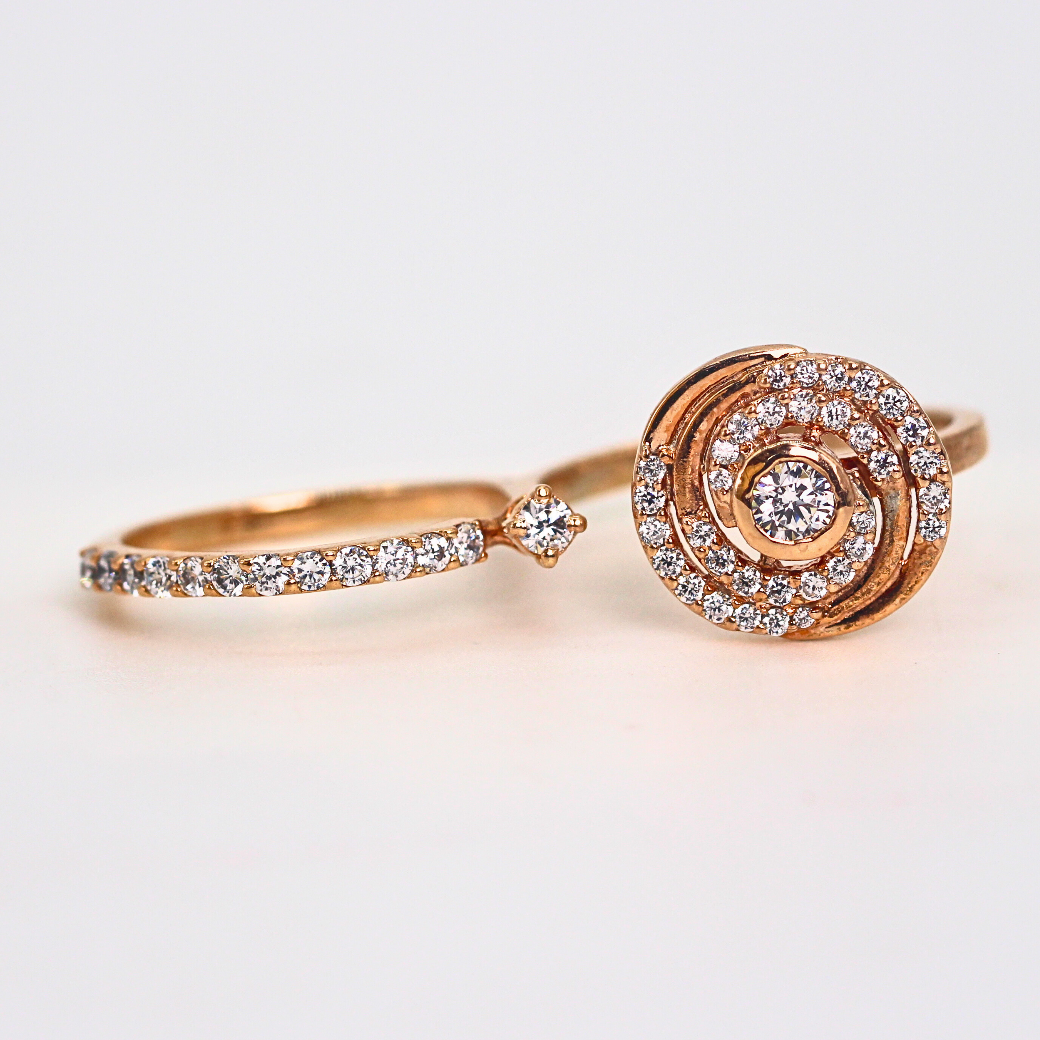 Diamond Round Halo Open Band Ring