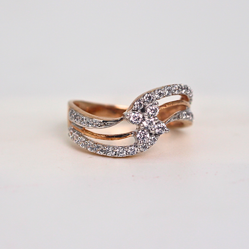 Diamond Multi Row Flow Band Ring