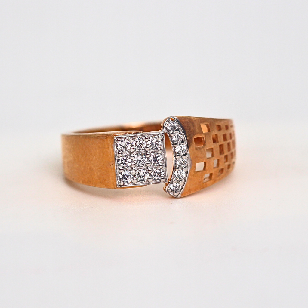 Diamond Panel Wide Band Ring