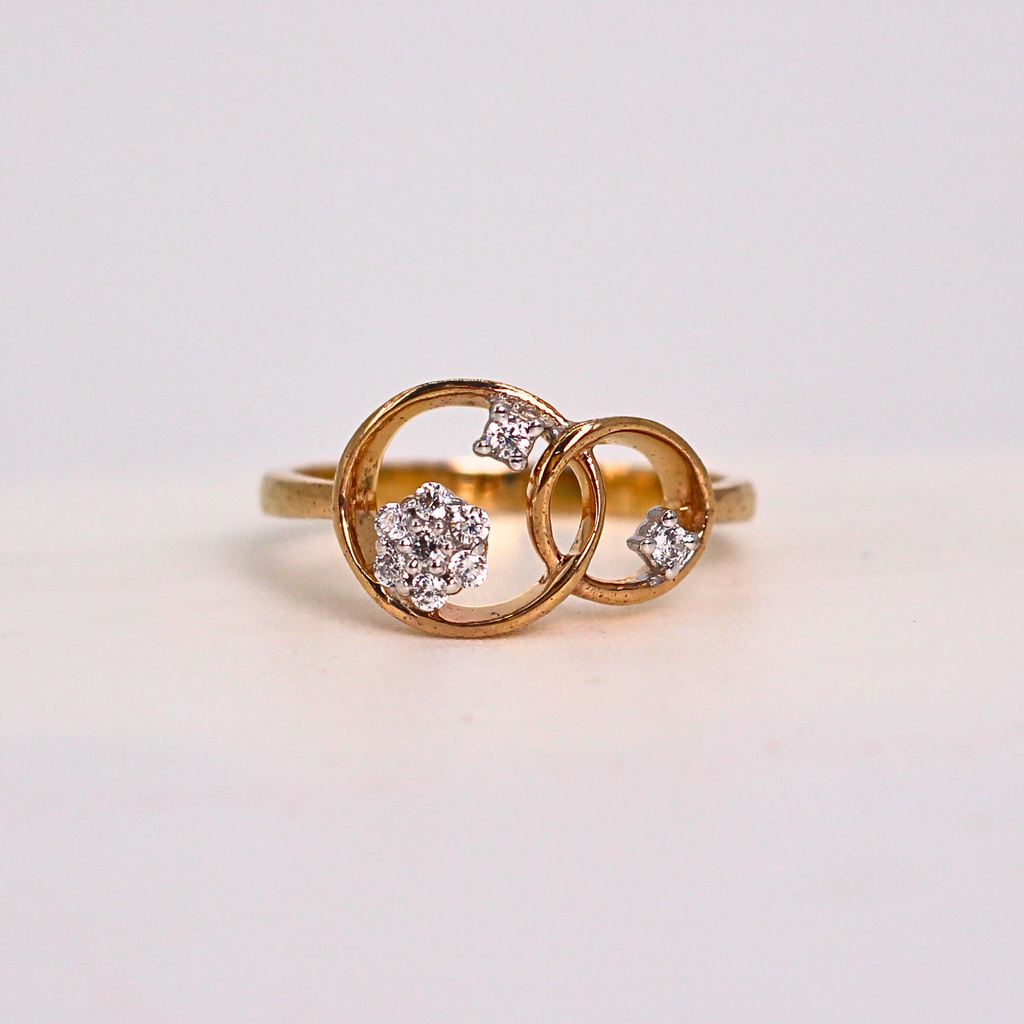 Diamond Open Circle Cluster Band Ring