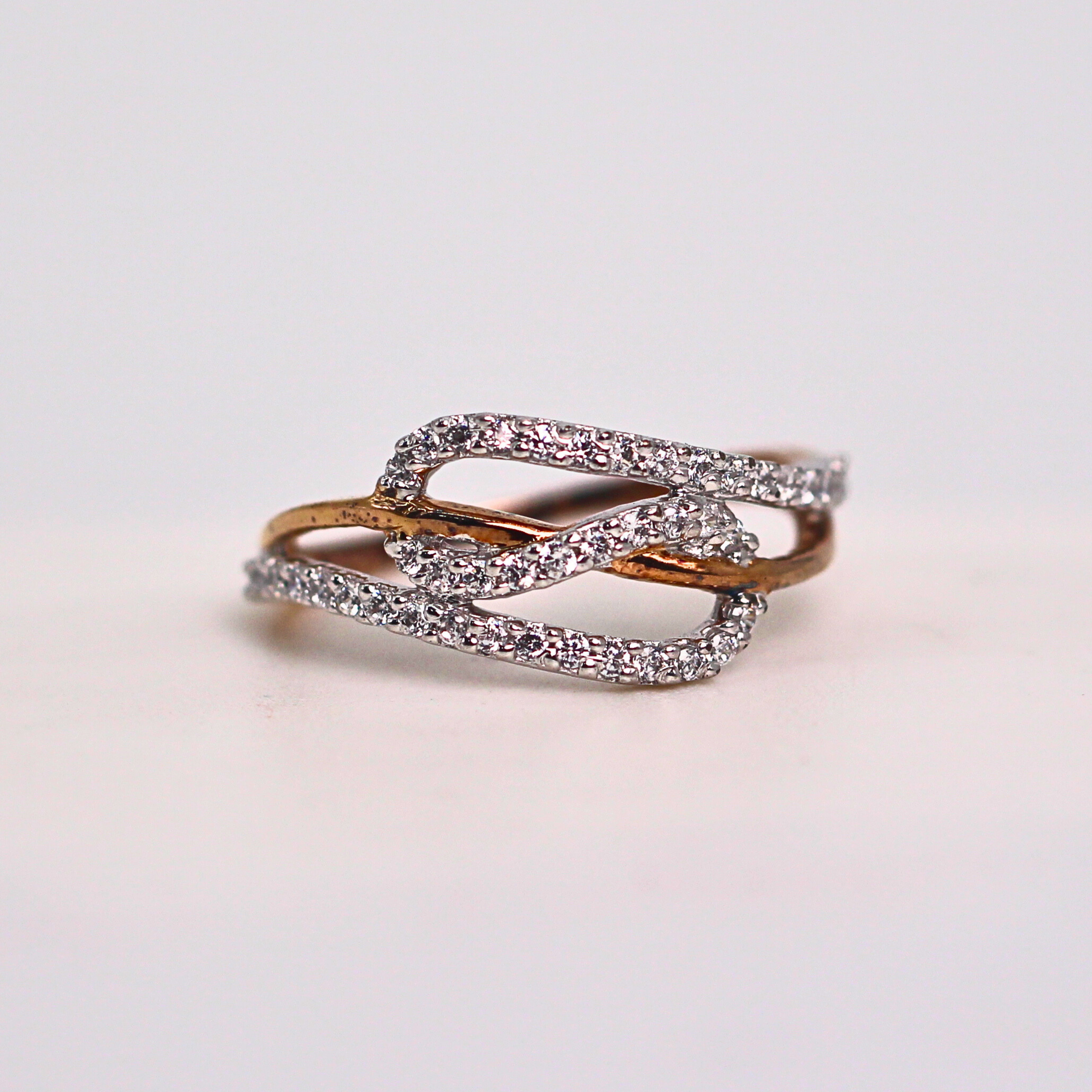 Diamond Interlock Open Band Ring