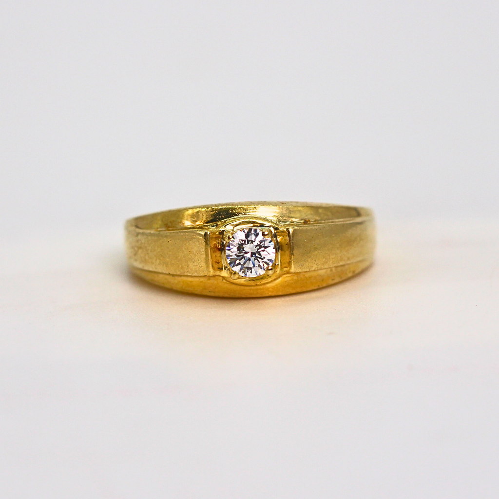 Diamond Single Stone Band Ring